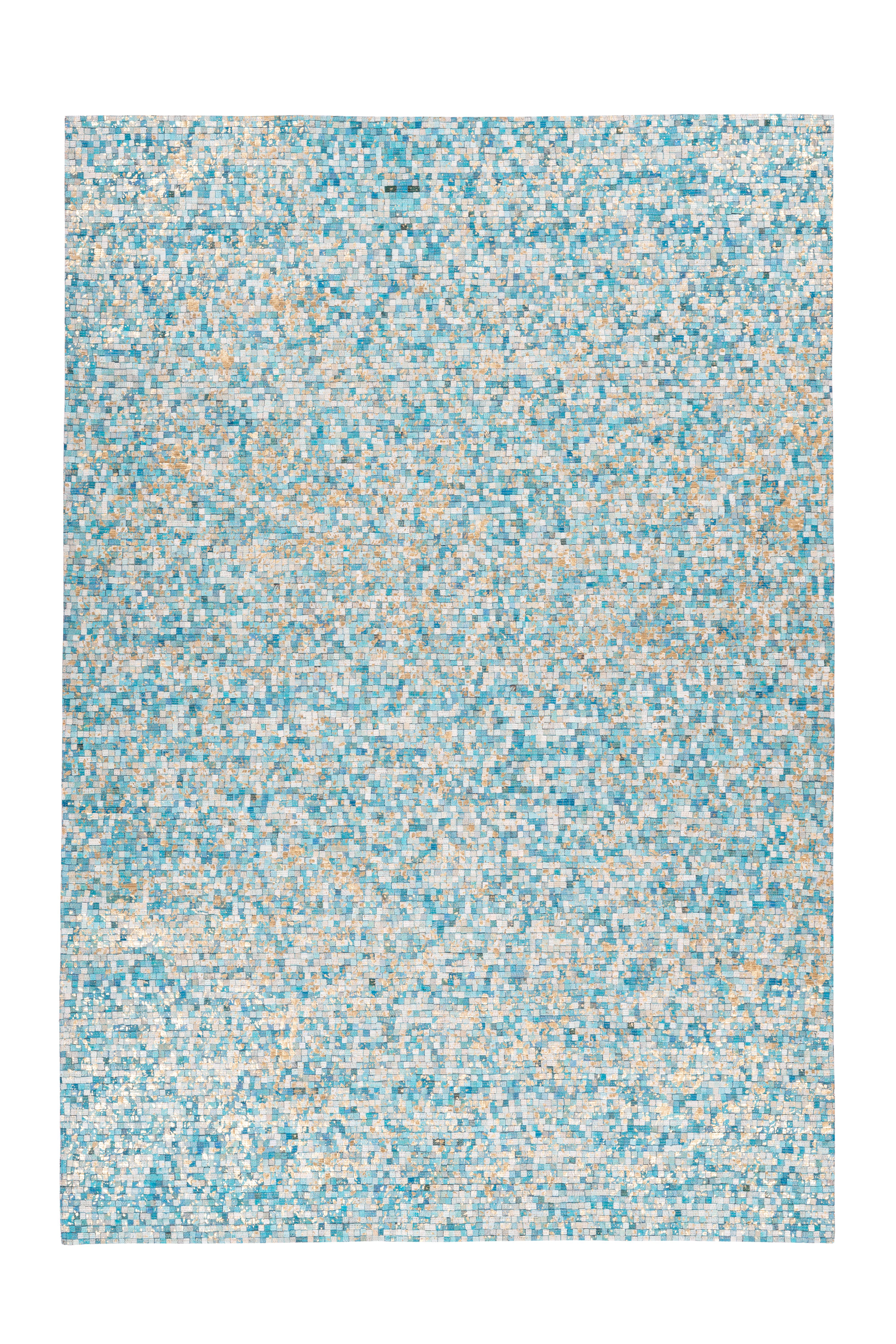 Arte Espina Teppich Finish 100, rechteckig, Höhe: 5 mm, natürlicher Lederteppich,mit glänzender Metallic-Farbe,Rücken aus Filz