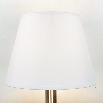 Licht-Erlebnisse Lampenschirm WILLOW, Stoffschirm für Tischleuchte Tischlampe E14 konisch Ø 25 cm Weiß