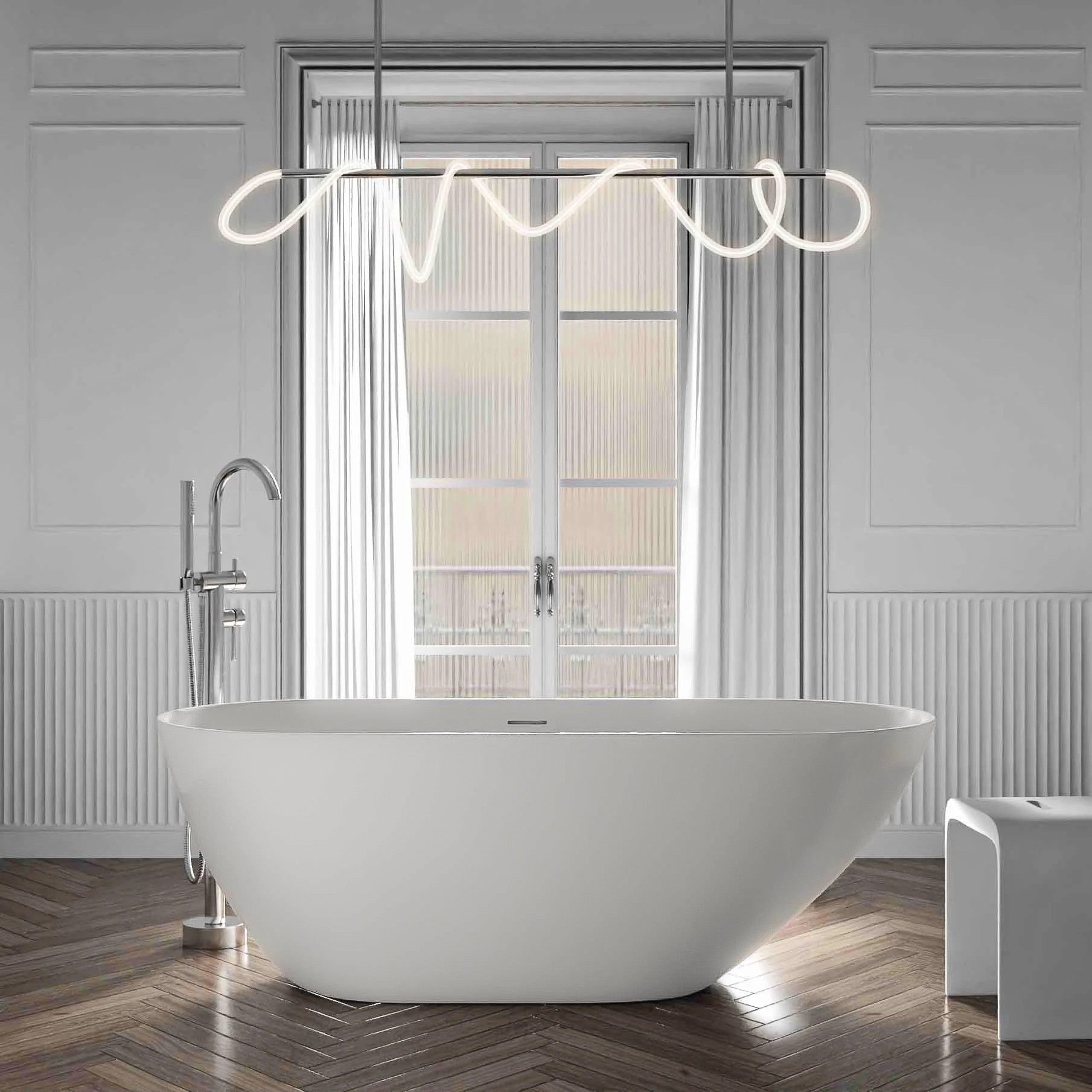 Bernstein Badewanne ROMA 2.0, freistehende Badewanne, Sanitäracryl, oval