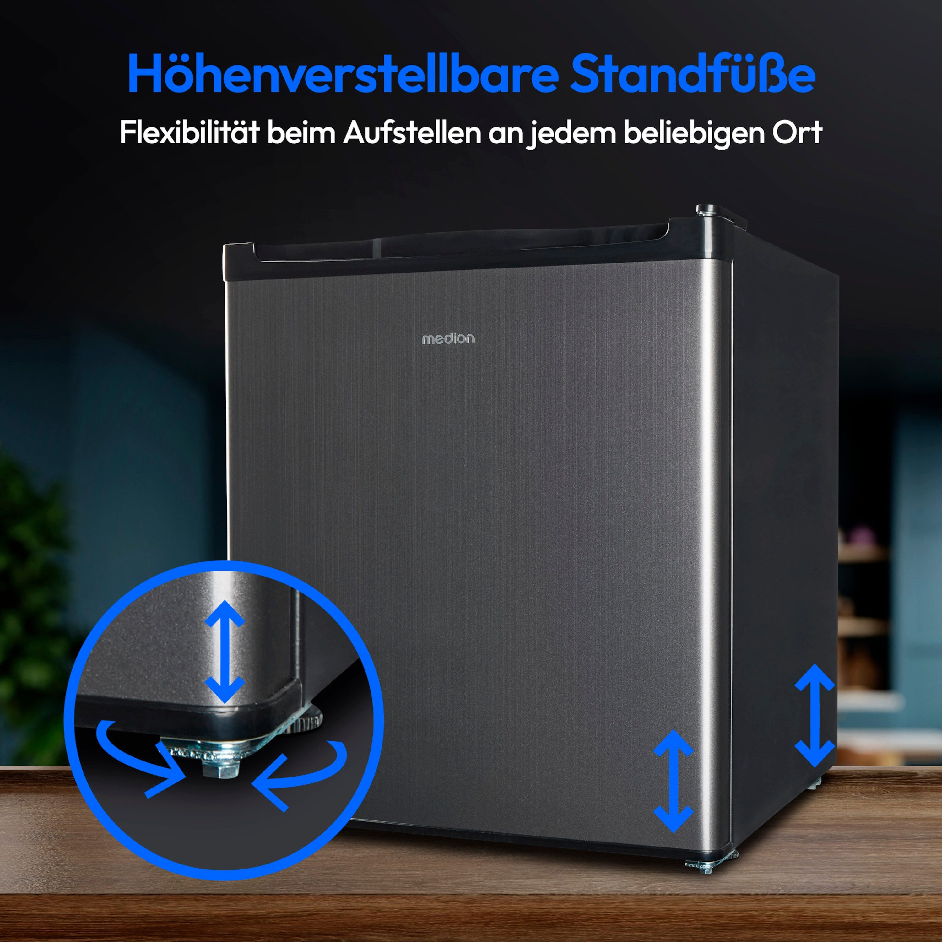Medion® Kühlschrank MD37724, 51 cm hoch, 44 cm breit, 41 Liter, Türanschlag wechselbar, manuelle Temperatureinstellung – Bild 5 von 5