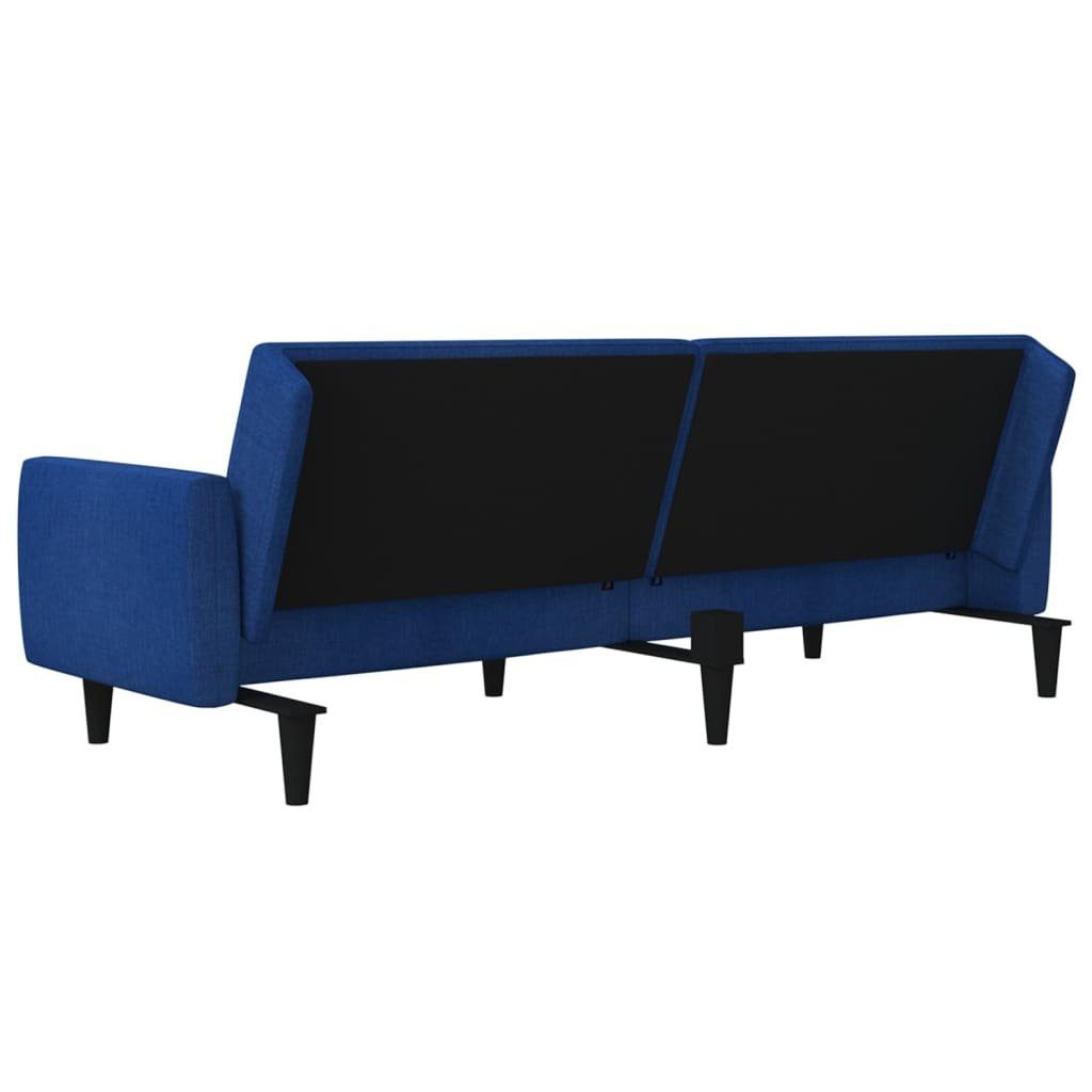 Schlaffunktion Schlafsofa 2-Sitzer Sofa Blau vidaXL Stoff Schlafcouch