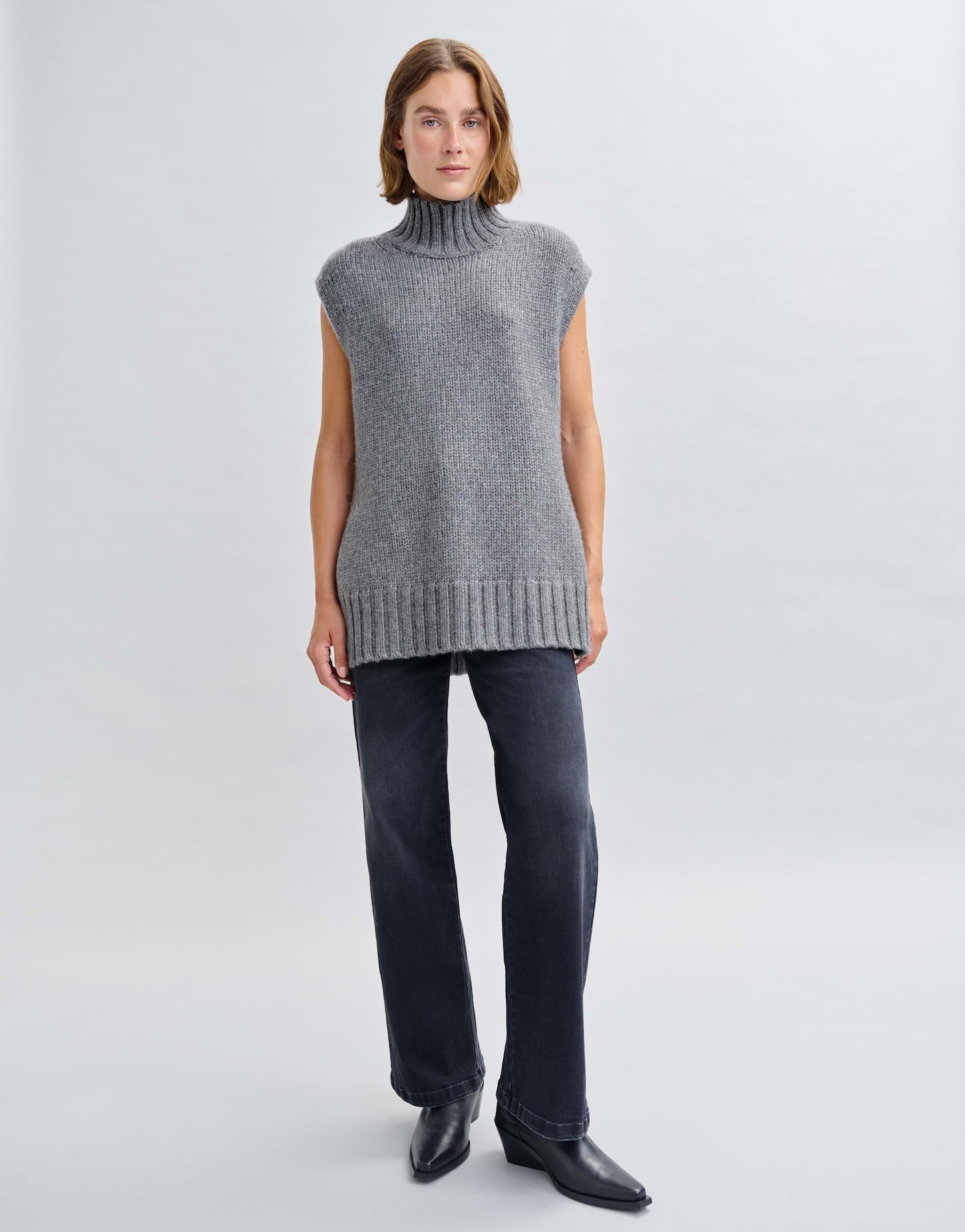 OPUS Damen Pullunder Lang Aus Woll-Mix – Lässiger Strick-Pulli Für Übergangszeit