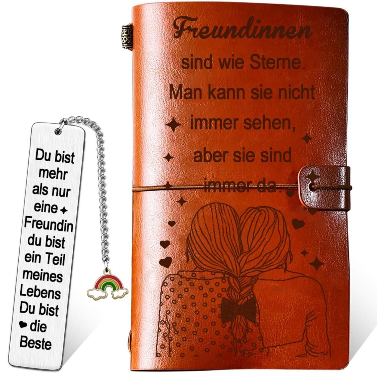 LuxusKollektion Tagebuch Tagebuch mit Lesezeichen personalisiert in Lederoptik
