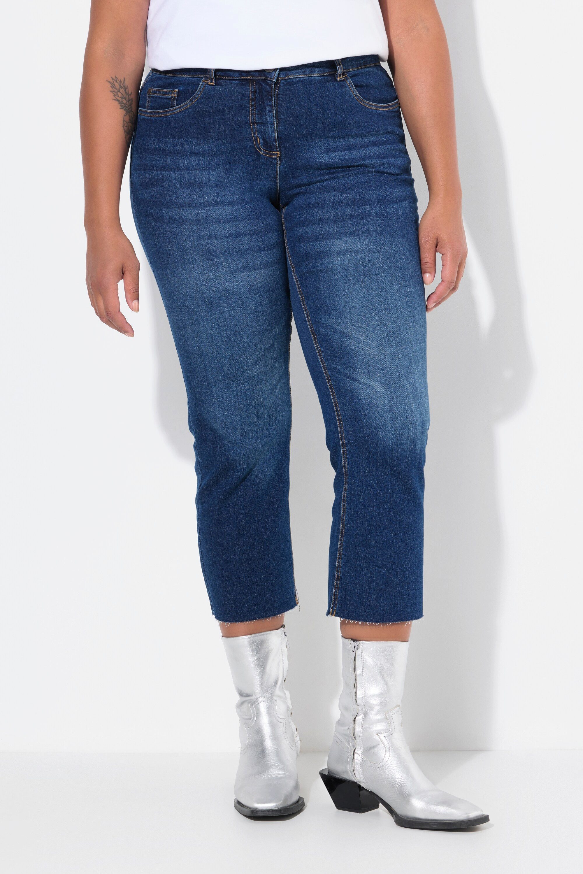 Regular-fit-Jeans 7/8-Jeans Claire Stretchkomfort geschnittener Saum