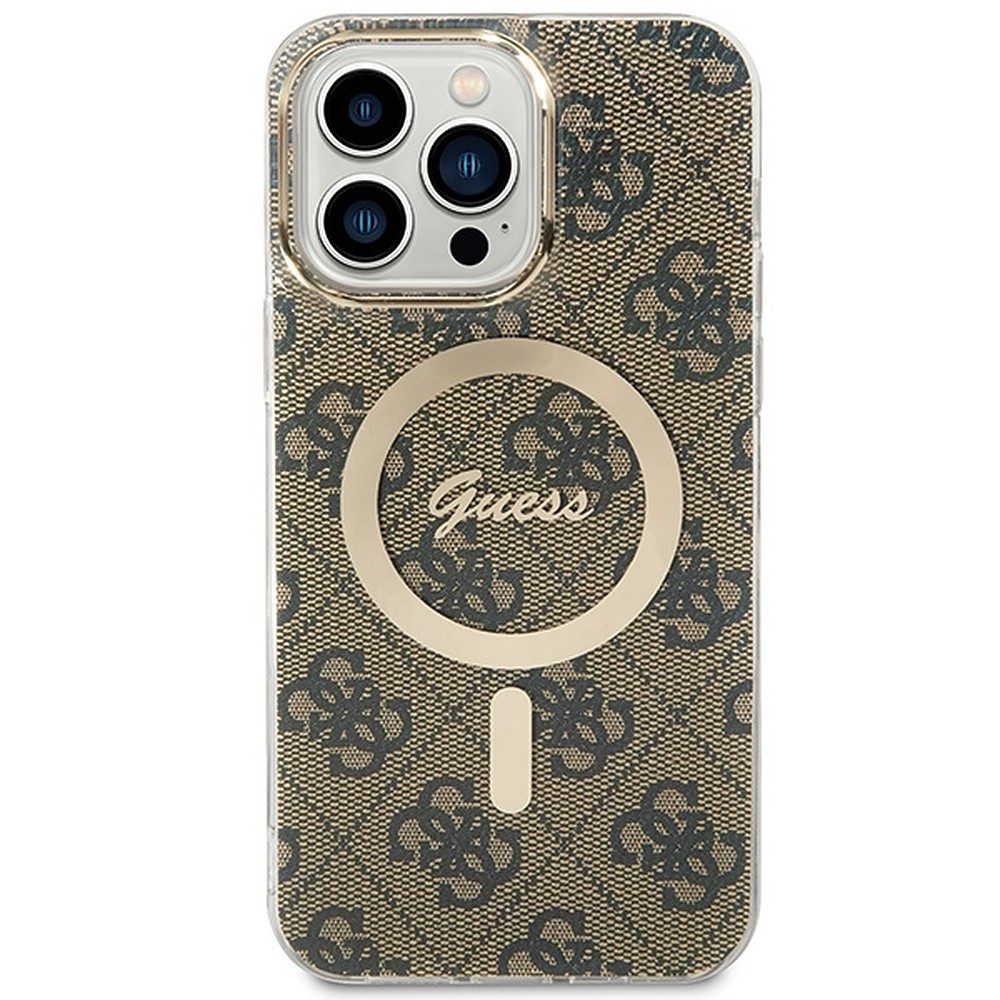 Guess Handyhülle Schutzhülle Magnethülle Rückschale 6,7 Zoll, MagSafe, 4G-Muster, erhöhter Kameraschutz