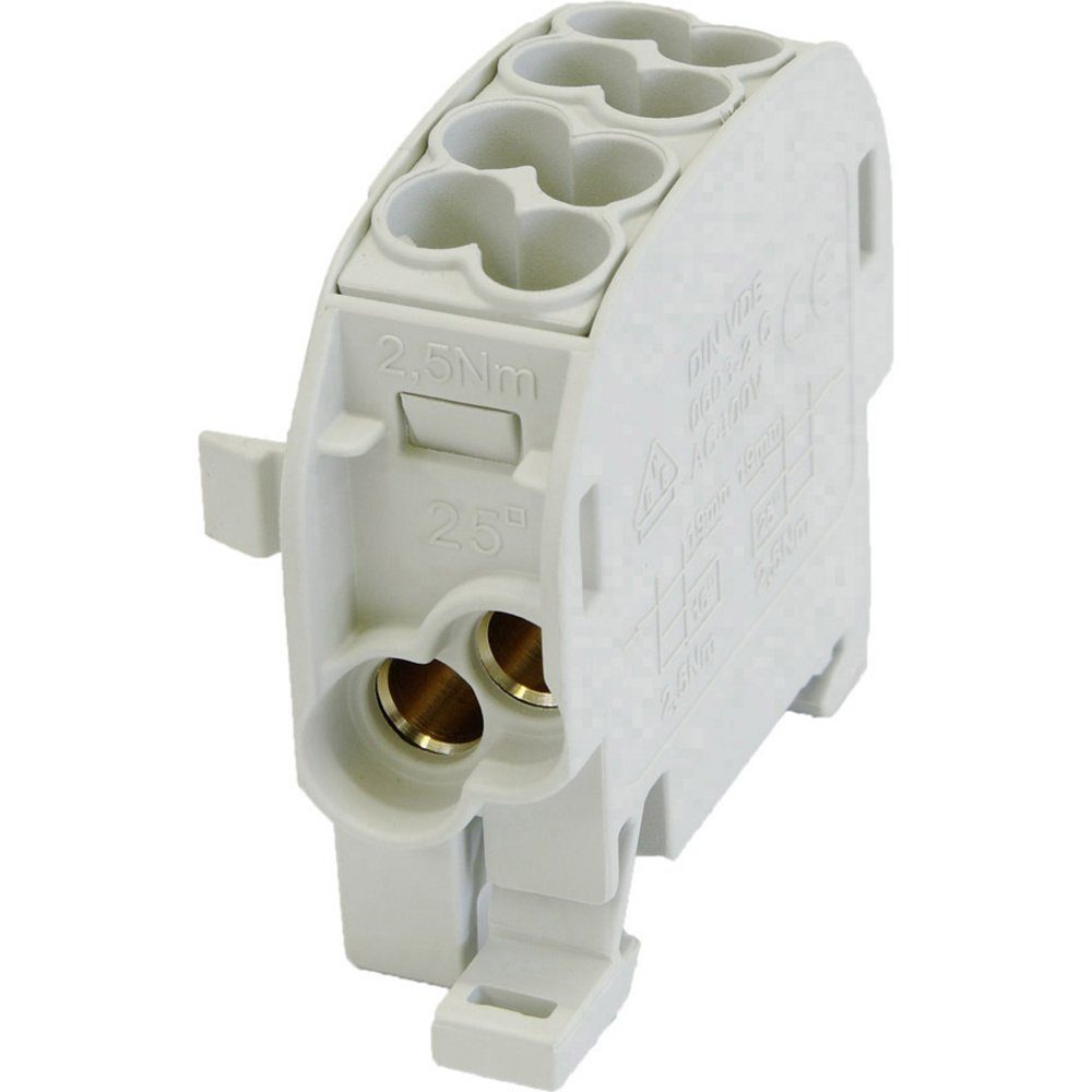 HoraeTec Montageklemme HoraeTec 080110-0-3 Hauptleitungsabzweigklemme PA, Messing Lichtgrau, B: 2.48 cm