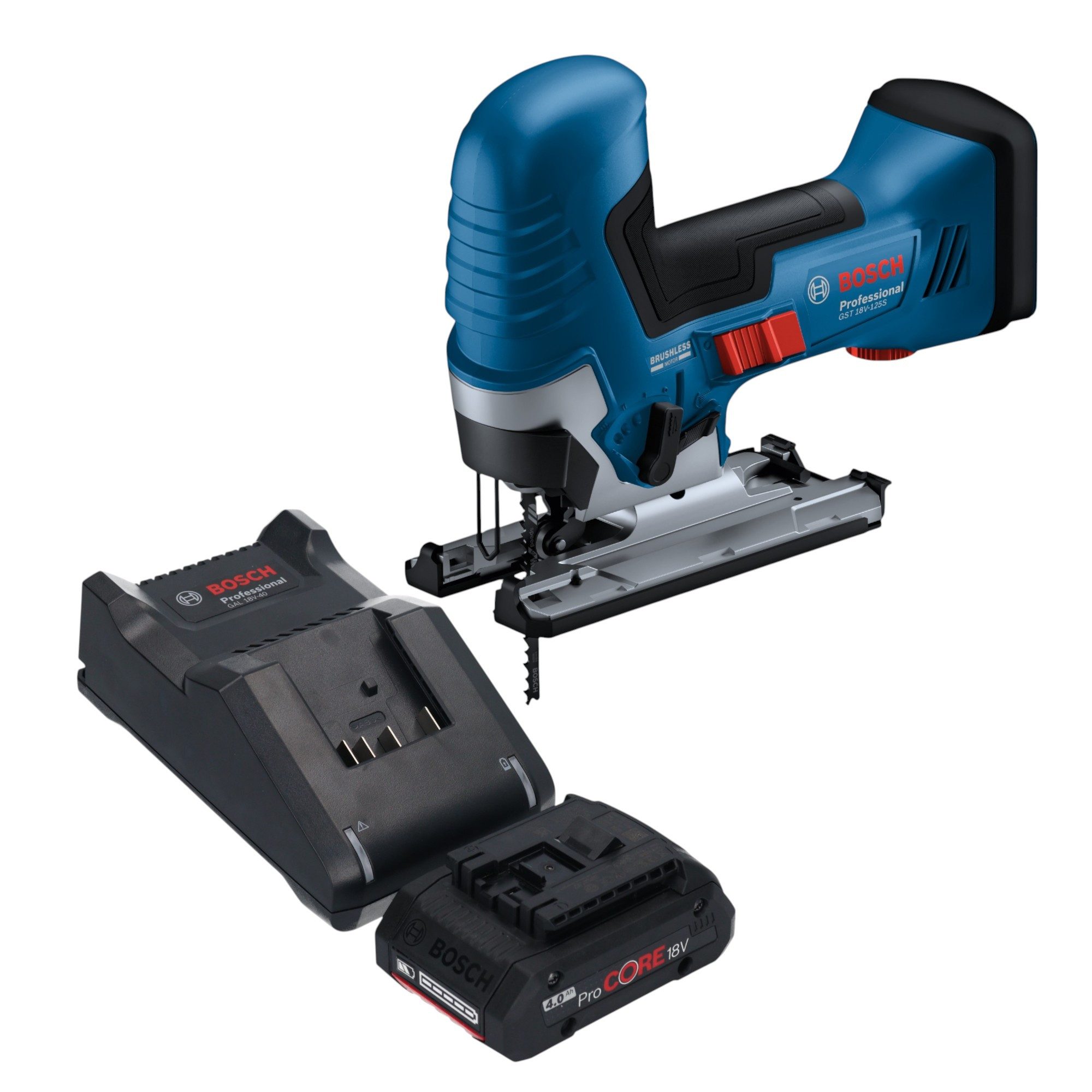 Bosch Professional Akku-Stichsäge GST 18V-125 S Professional 18 V 125 mm Brushless