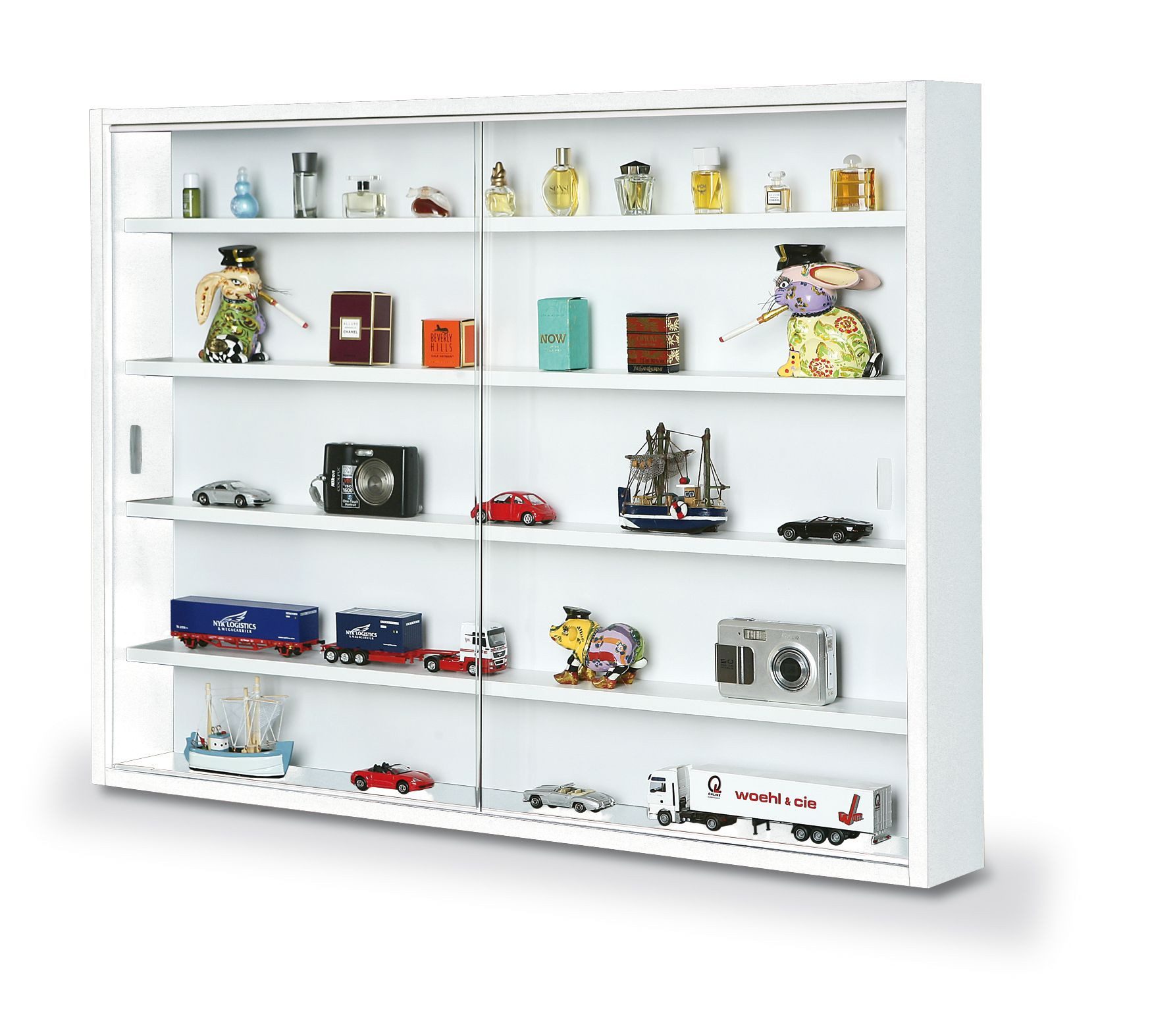 Sammler-Vitrine COMPILATI  von Interlink Möbelbauplatte weiß günstig online kaufen