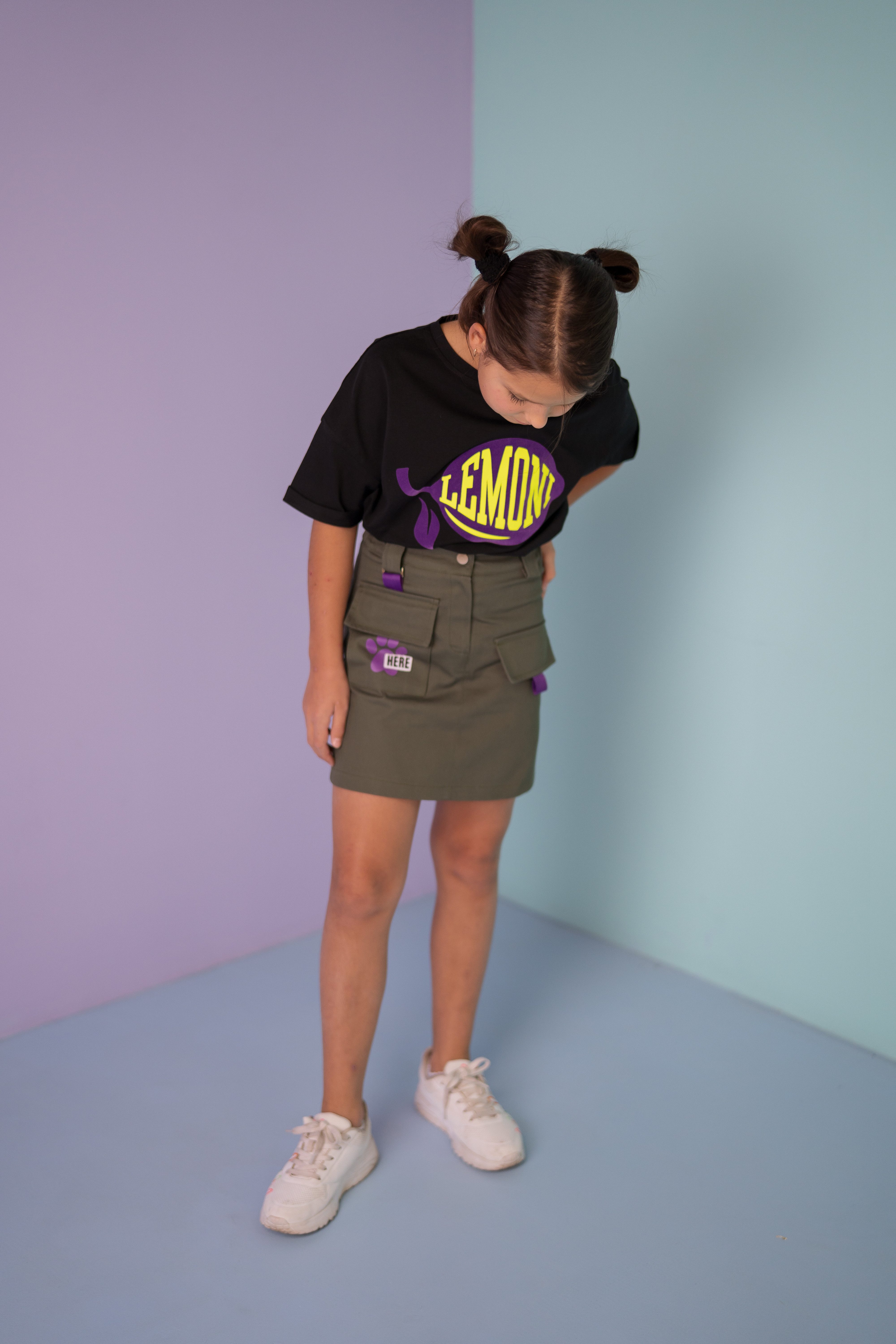 LEMONI Cargorock Cargo-Jeansrock mit Pfoten-Druck für günstig online kaufen