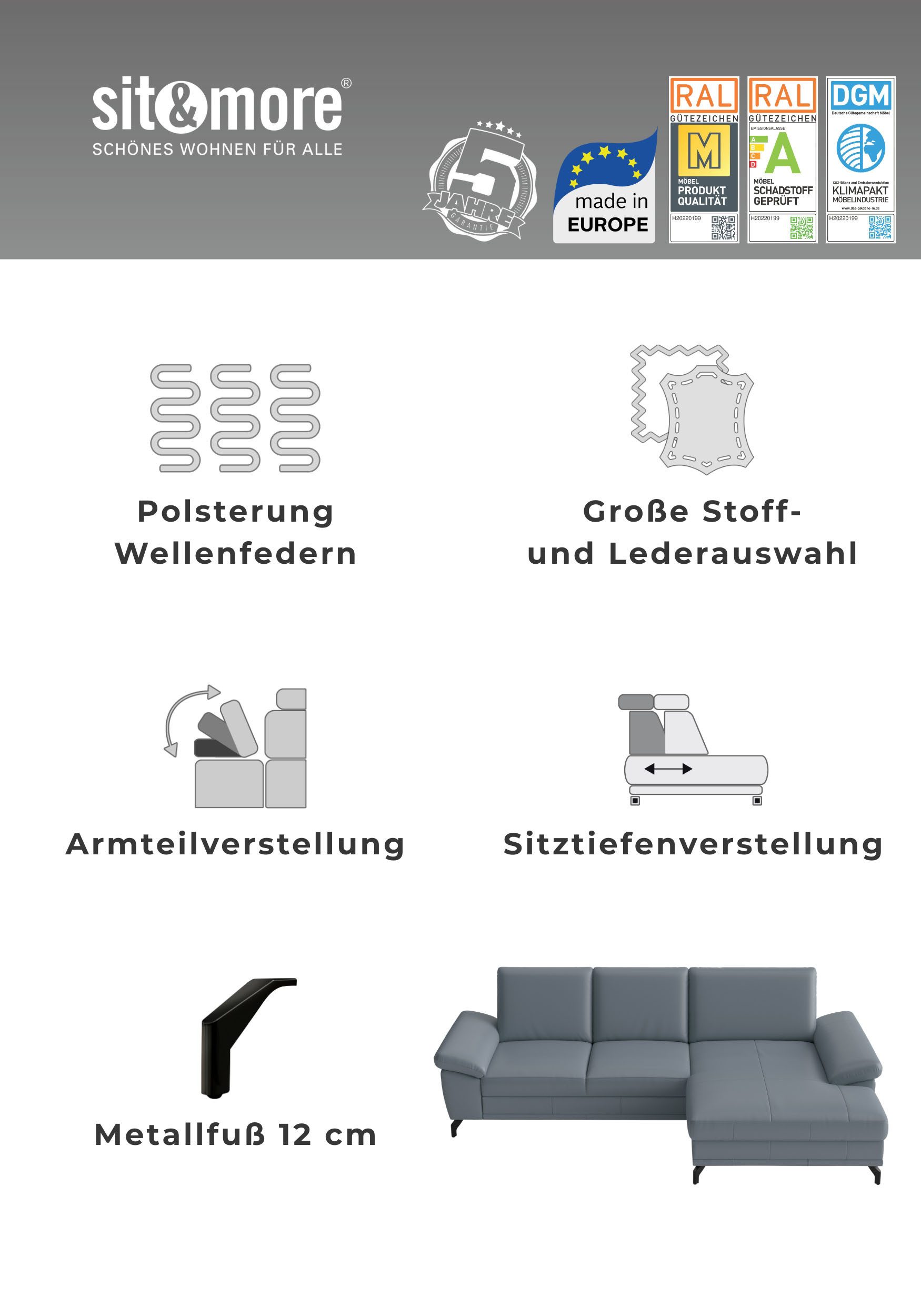 sit&more Sofakissen Chelsea, 60 cm, Leder, (Set), zur Auswahl Sets mit 2 oder 3 Stück