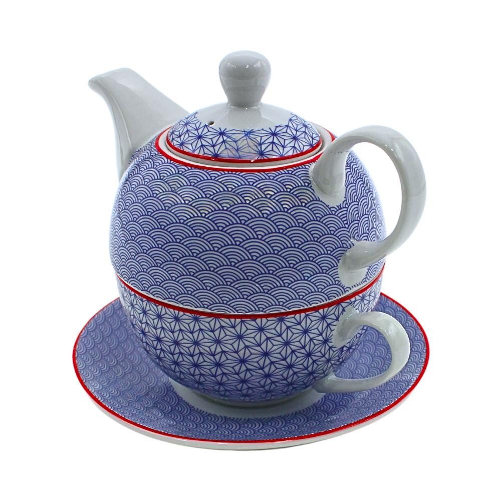 Dekohelden24 Teekanne Teekannen in verschiedenen Varianten, (Tea-for-One), Retrodesign, kompakte Form, praktische Kombination