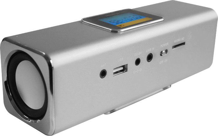 W) 2.0 Technaxx Soundstation silberfarben MusicMan Portable-Lautsprecher MA Display (6