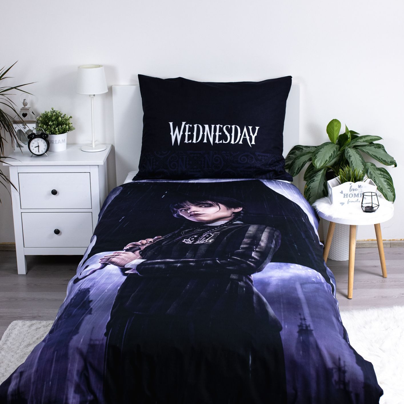 Wednesday Wendebettbezug Wende Bettwäsche Set Wednesday Addams Rain 135/140 günstig online kaufen