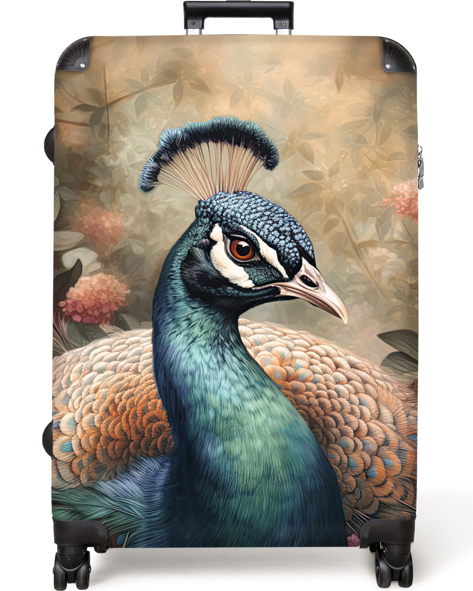 NoBoringSuitcases.com© Hartschalen-Trolley Pfau - Vogel - günstig online kaufen
