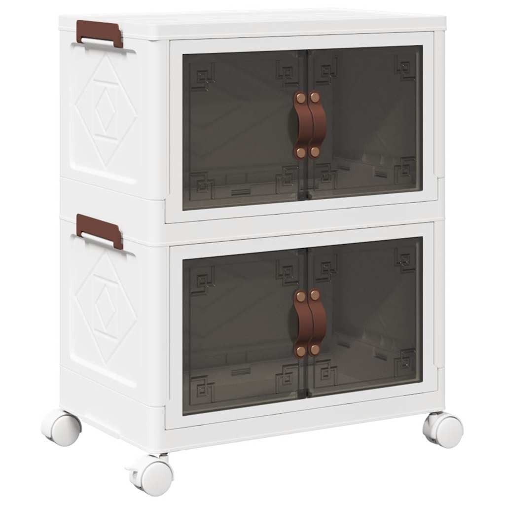 vidaXL Rollwagen Aufbewahrungsbox mit Rädern Stapelbar 2-stöckig 28 L, (1 St)