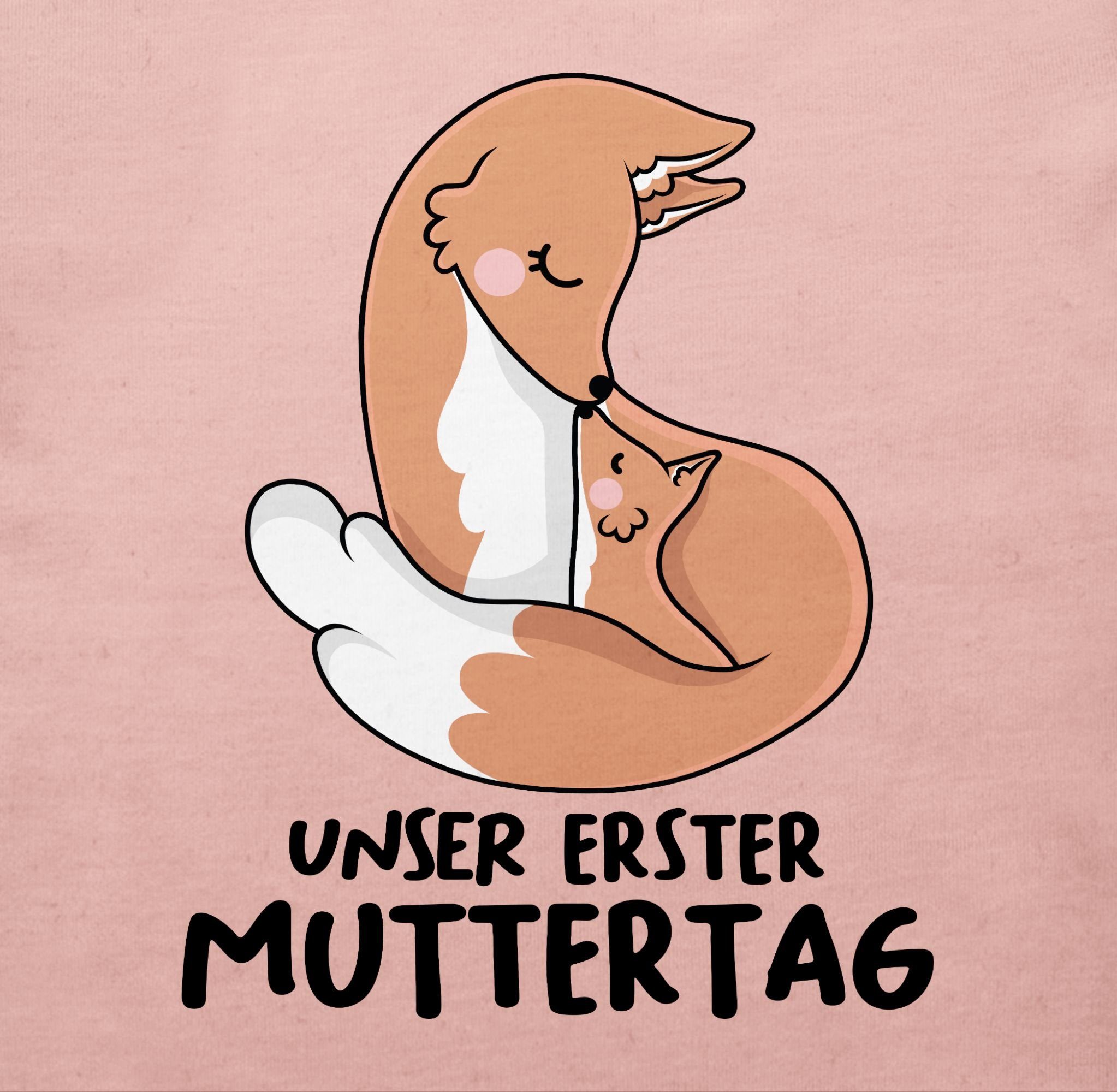 T-Shirt 2 Füchsen erster Babyrosa Muttertagsgeschenk Unser Muttertag Shirtracer I