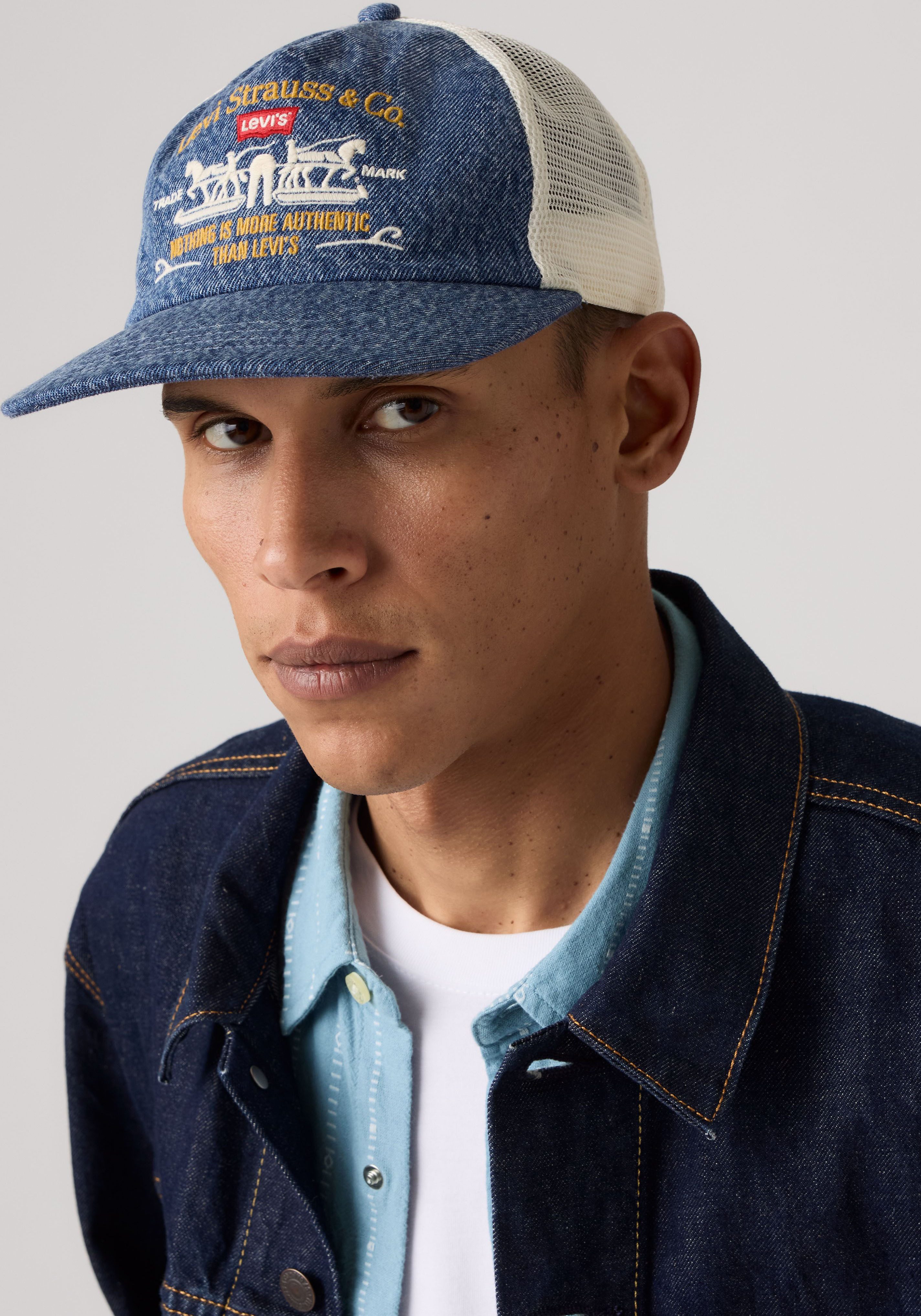 Levi's® Trucker Cap SADDLEMAN TRUCKER mit Netz und festem Schirm - verstellbar