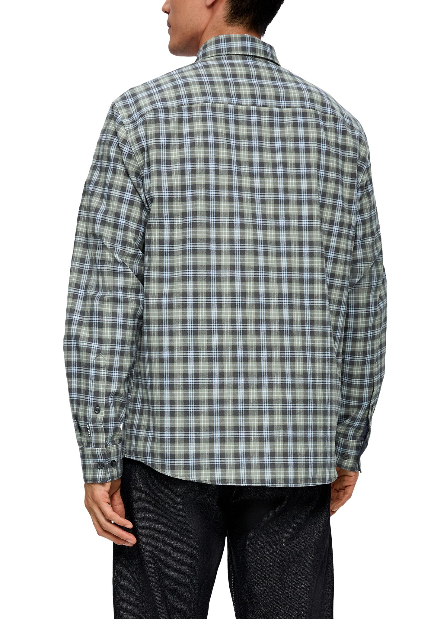olivgrün Baumwolle aus Langarmhemd Regular: s.Oliver Tape Hemd
