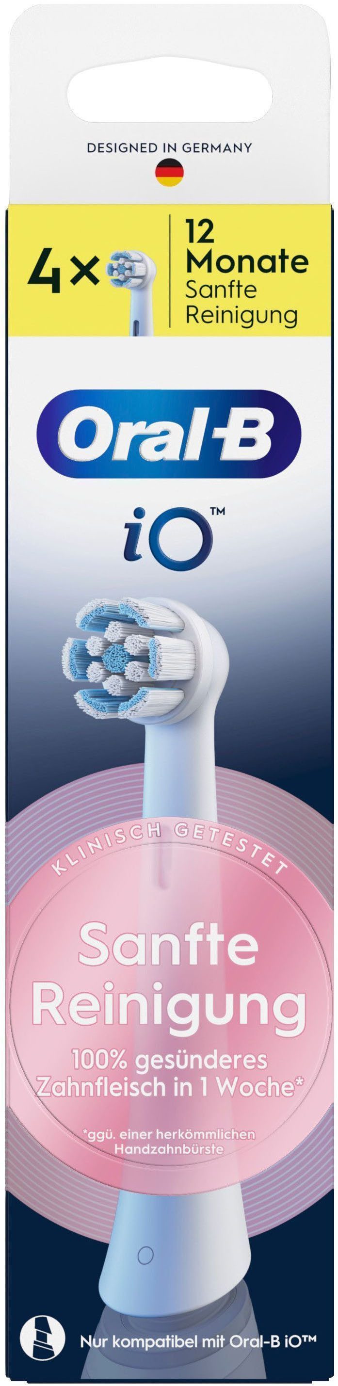 Oral-B Aufsteckbürsten iO Sanfte Reinigung, fortschrittliche Plaque-Entfernung, für empfindliches Zahnfleisch
