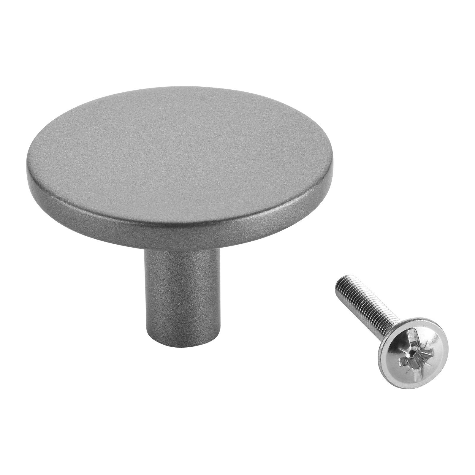 SO-TECH® Möbelknopf SW169, Durchmesser 40 mm, Höhe 27 mm, Gold oder Titan (1-St), 1 Stück Titanoptik, inkl. Schraube