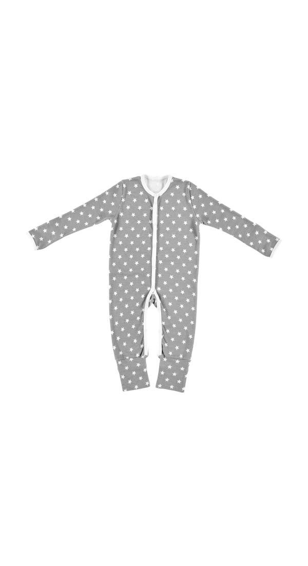Alvi® Schlafoverall Pyjama mit Klappbündchen (1-tlg) praktische Druckknöpfe