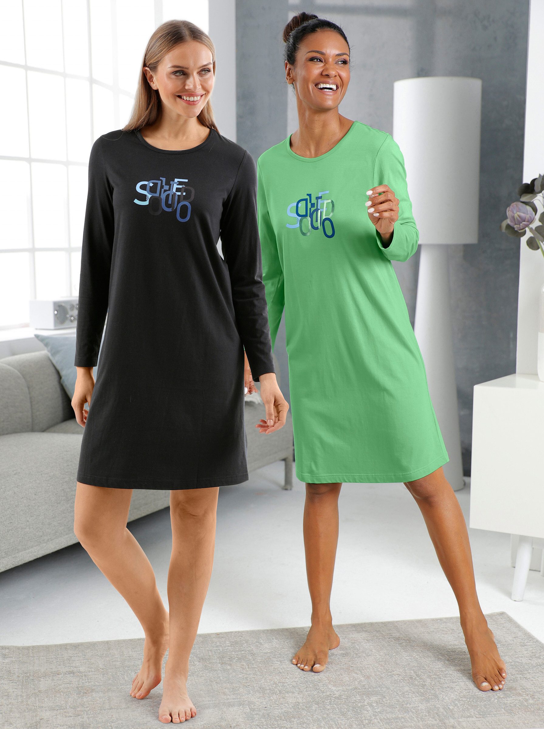 Witt Sleepshirt Sleepshirts Langarm (2-tlg) – Bild 2 von 5
