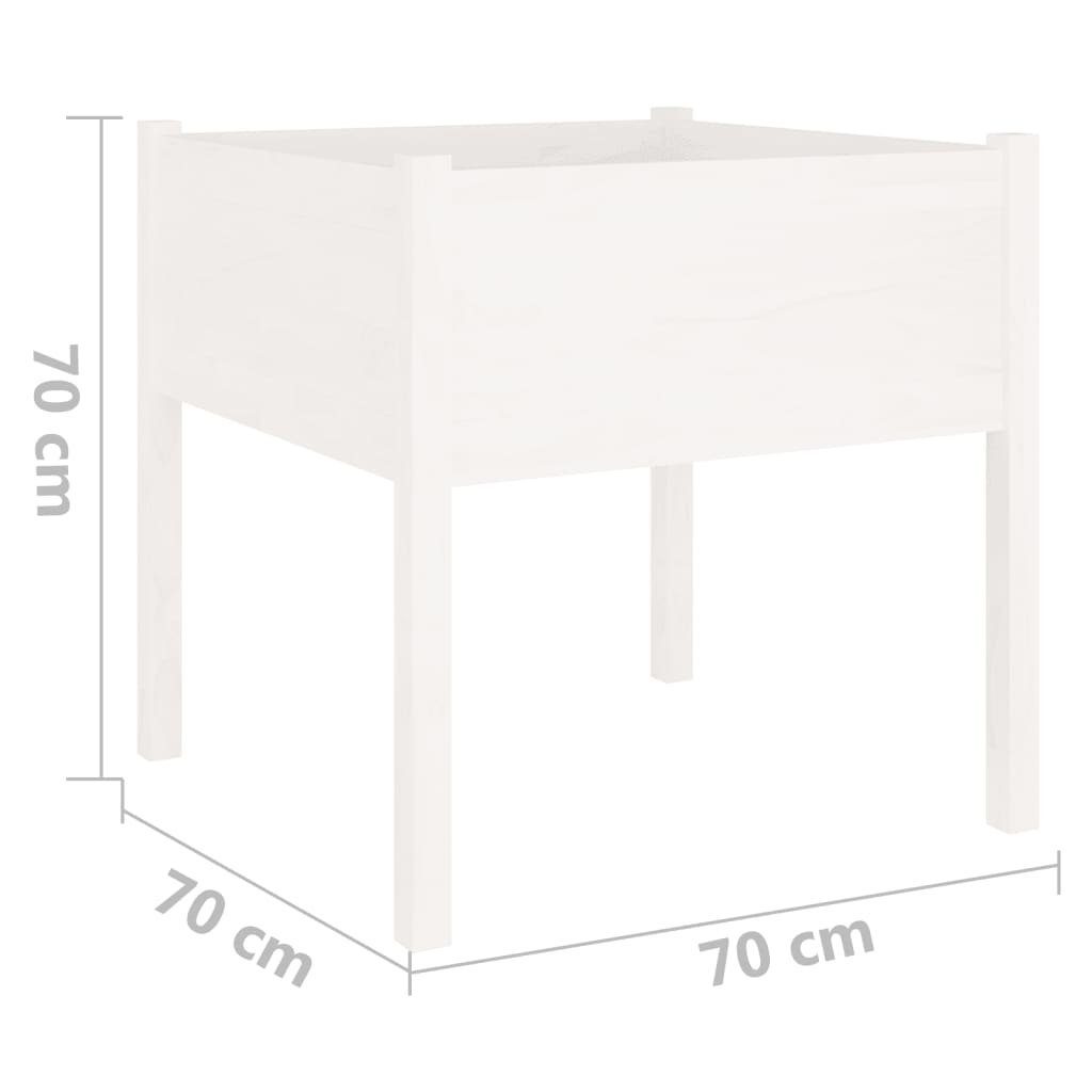 Pflanzkübel Massivholz cm Kiefer St) Weiß (1 vidaXL Blumentopf 70x70x70