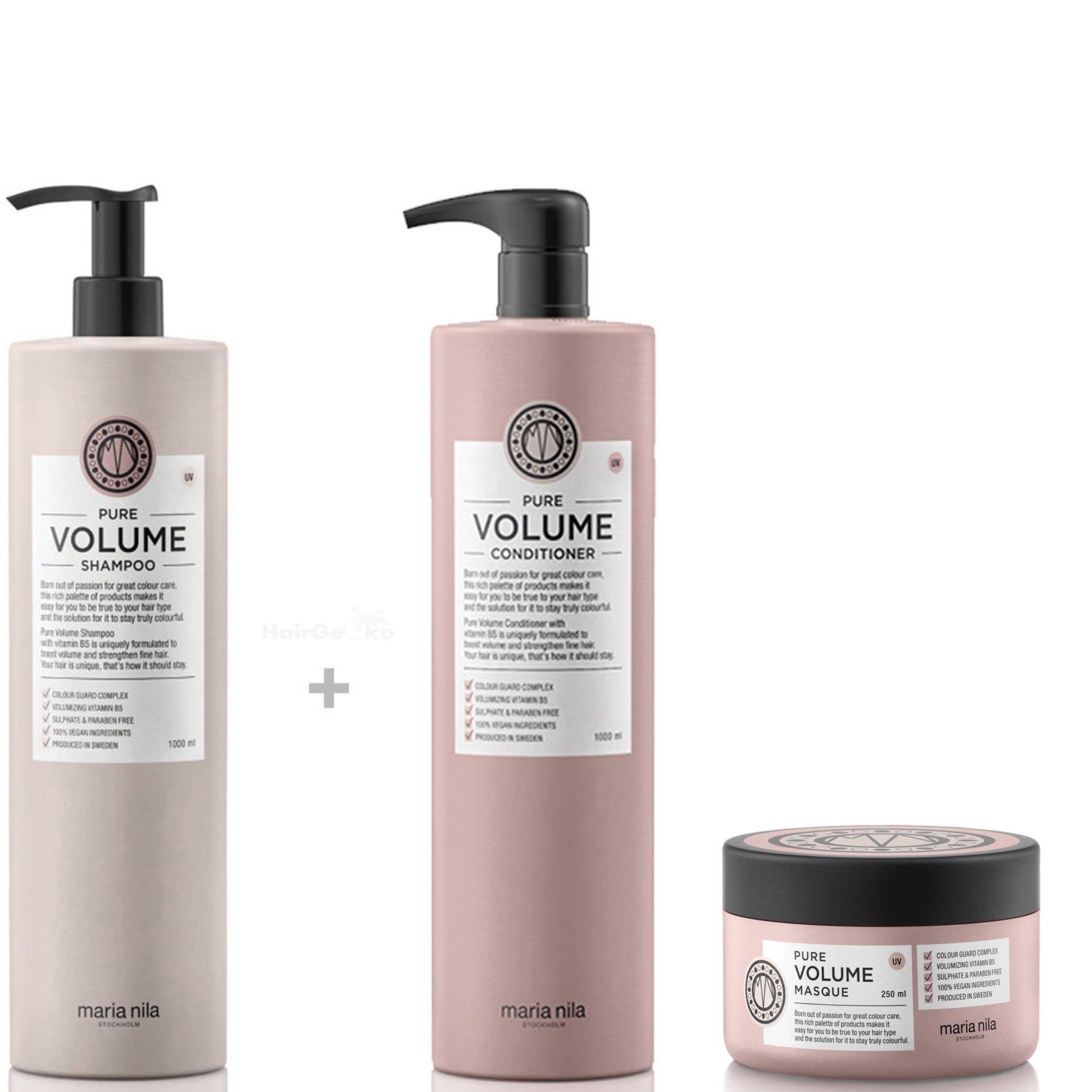 Maria Nila Haarshampoo Maria Nila Pure Volume XXL Set - Shampoo 1000 ml + Conditioner 1000 m
