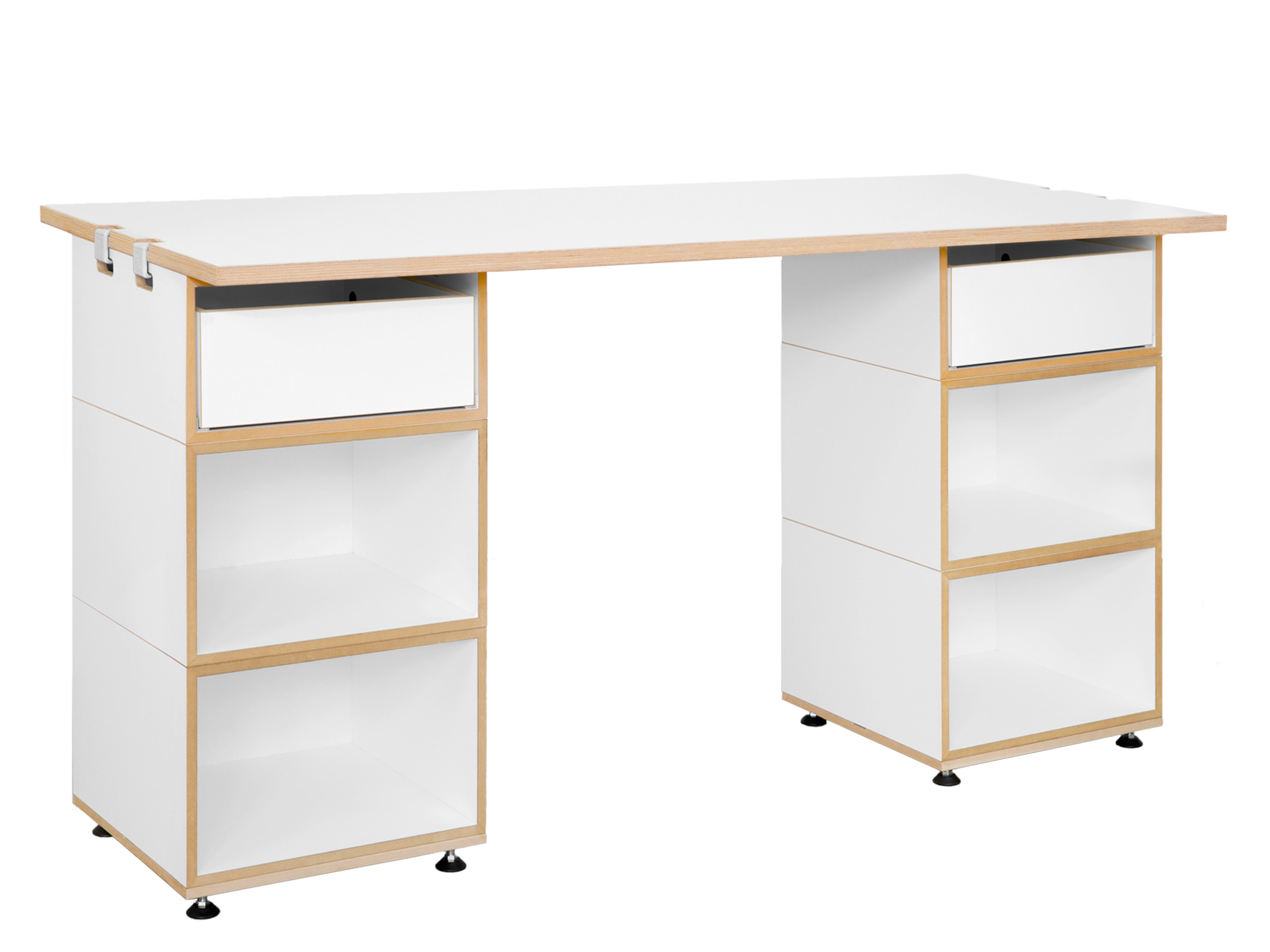 stocubo weiß werden Flexibler Design, kann. Holz GmbH erweitert zu Gestell, aus Schreibtisch einem Home-Office Regal das Modulares Regal-Schreibtisch
