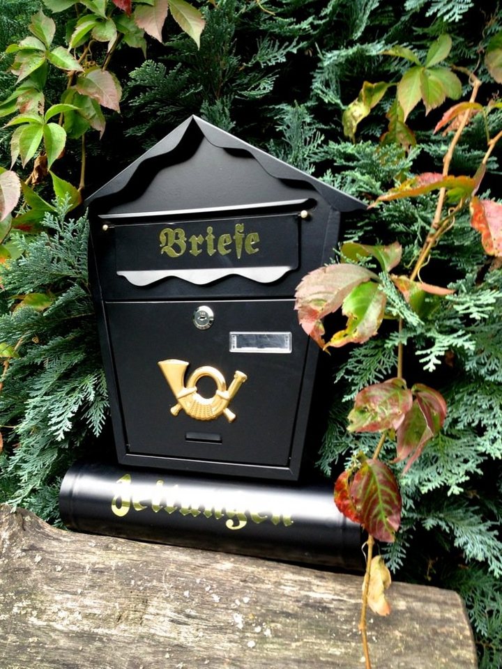 Antikas Briefkasten Briefkasten mit Zeitungsrolle, stilvollhistorisch