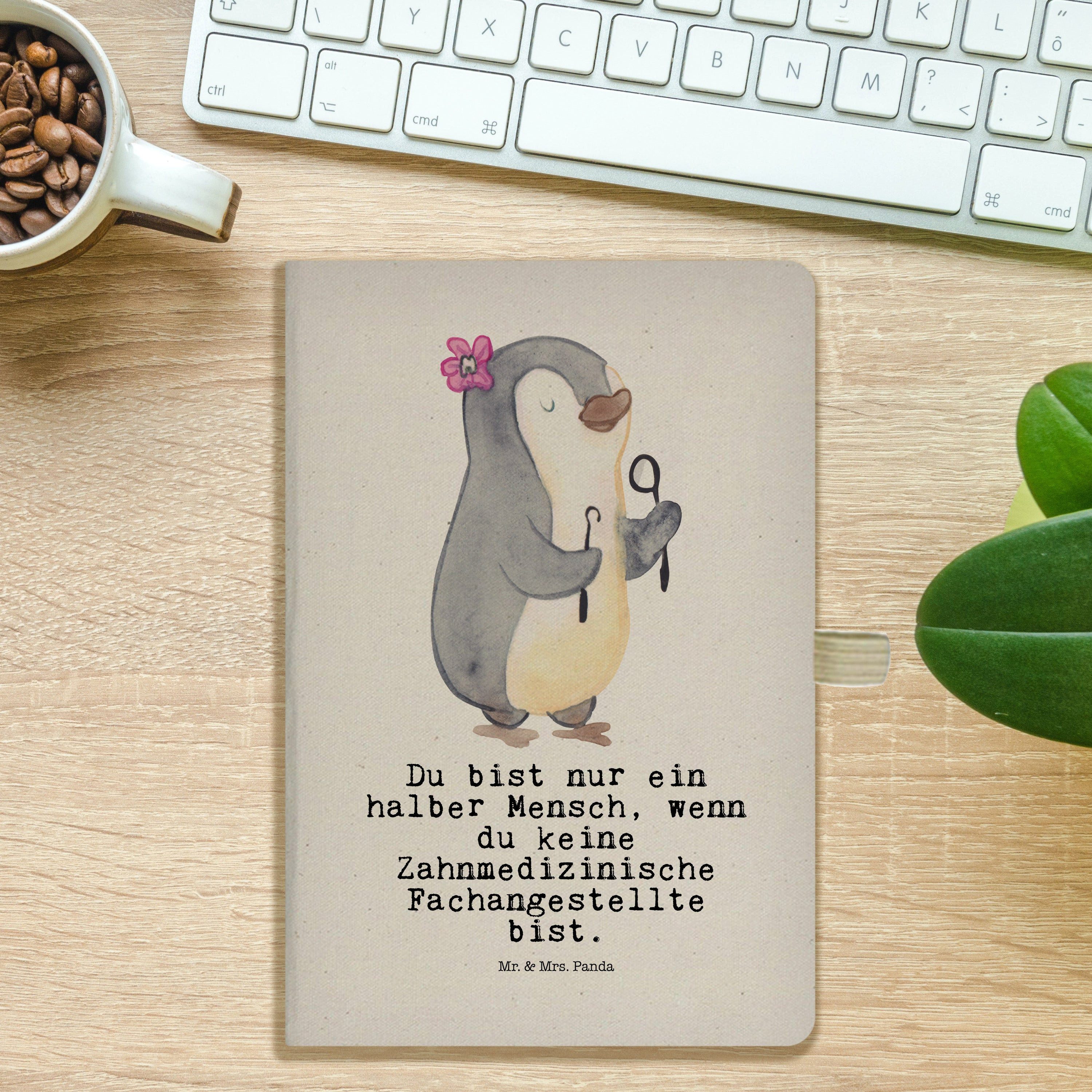 Thumbnail - Mr. & Mrs. Panda Notizbuch Zahnmedizinische Fachangestellte Herz - Transparent - Geschenk, A5 Sk Mr. & Mrs. Panda, Flexi...