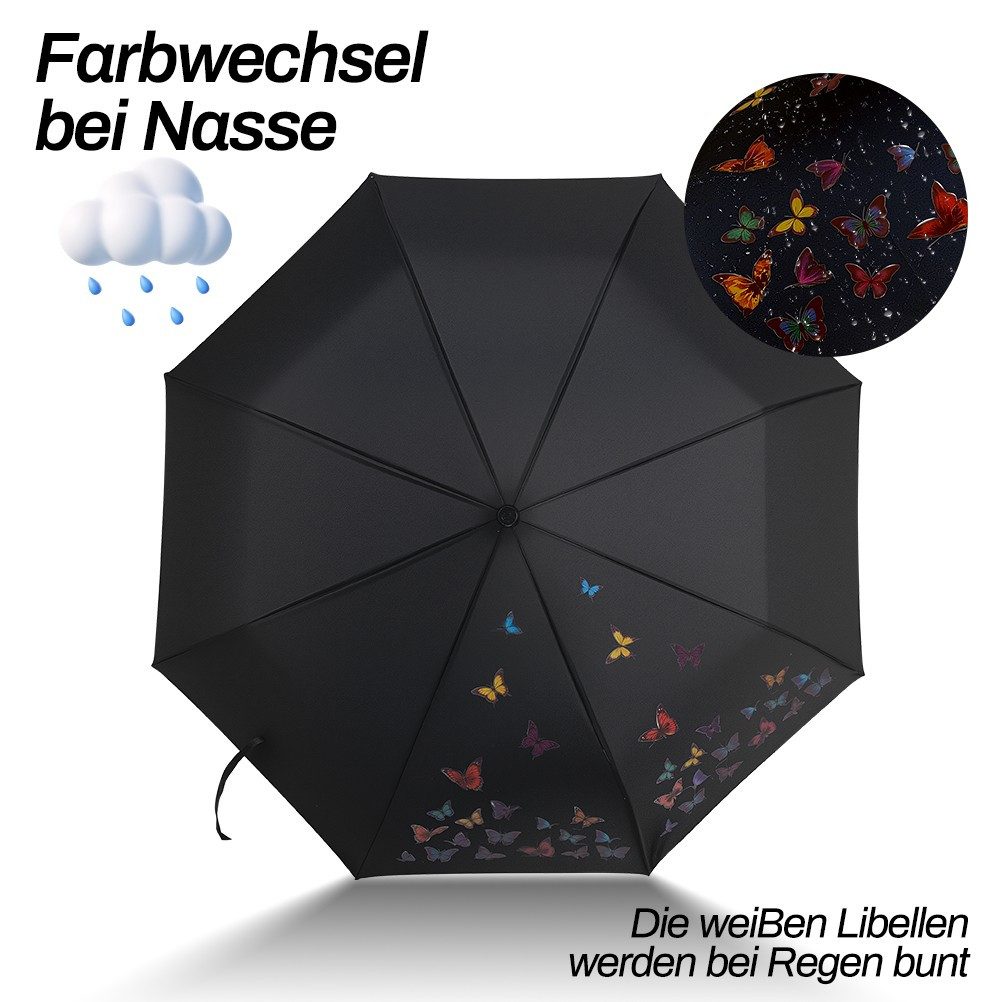 Esun Taschenregenschirm Regenschirm, Umbrella Schirm mit Farbwechsel Regen günstig online kaufen