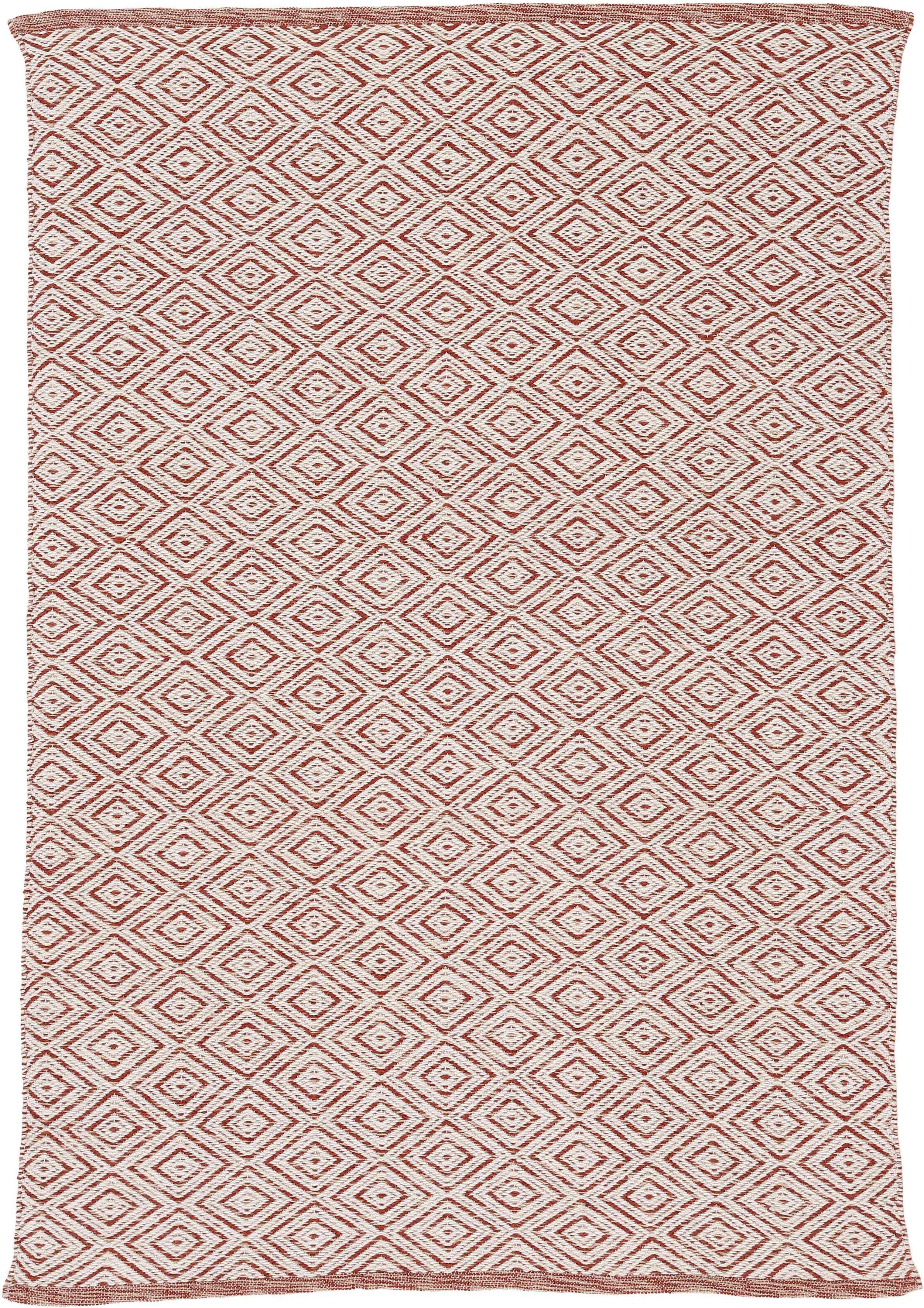 Teppich Frida 200, carpetfine, rechteckig, Höhe: 7 mm, Wendeteppich, 100% recyceltem Material (PET), Flachgewebe, Sisal Optik orange | Kurzflor-Teppiche