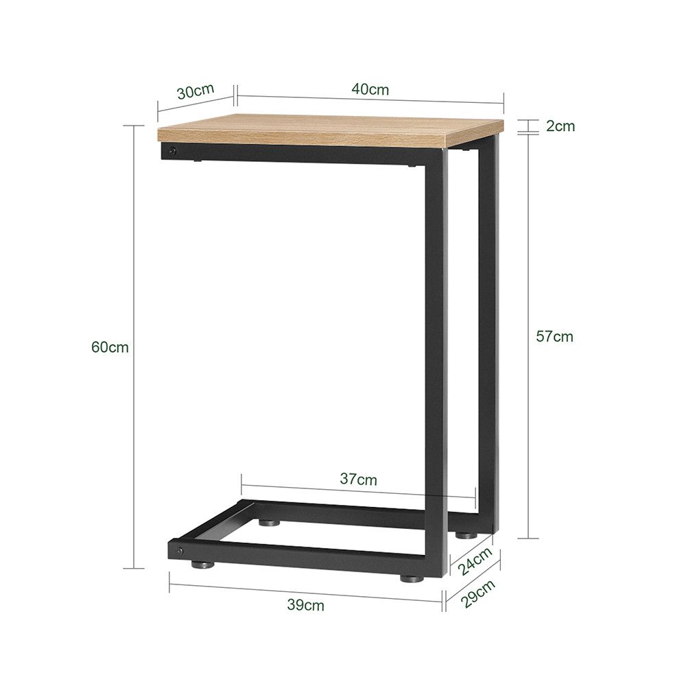 SoBuy Beistelltisch FBT87/44, C-Form, mobiler Kaffeetisch, Wohnzimmer Schlafzimmer, Betttisch Kaffeetisch Sofatisch Laptoptisch Pflegetisch – Bild 4 von 5