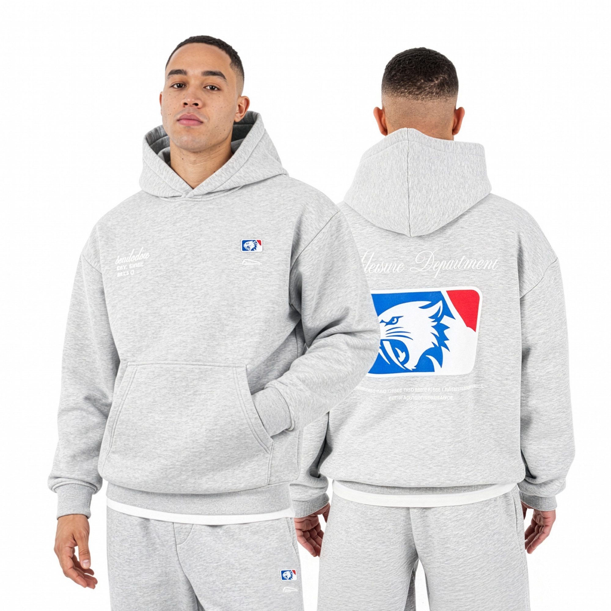 Smilodox Hoodie Striver, Kapuzenpullover Oversized mit Backprint, Kängurutasche Rippbündchen Smilodox Patch Brustprint Streetwear Gym Freizeit