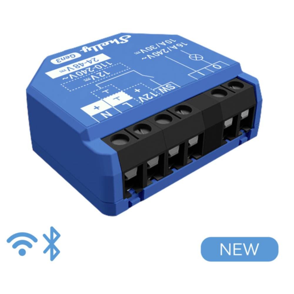 Shelly Unterputz Реле max 16 A, 1 KanalWLAN, BT Smart-Home-Steuerelement