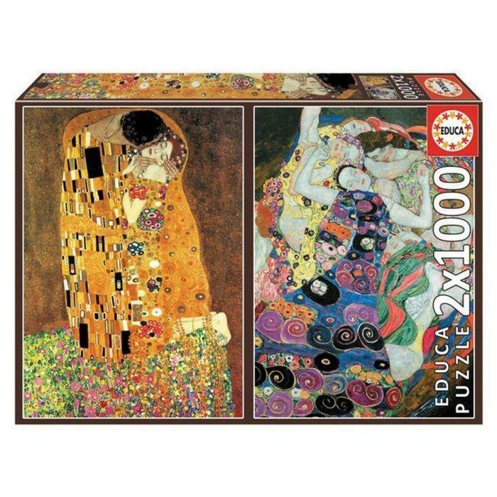 Carletto Puzzle Educa - Klimt 2x1000 Teile Art Collection Puzzle Puzzleteile