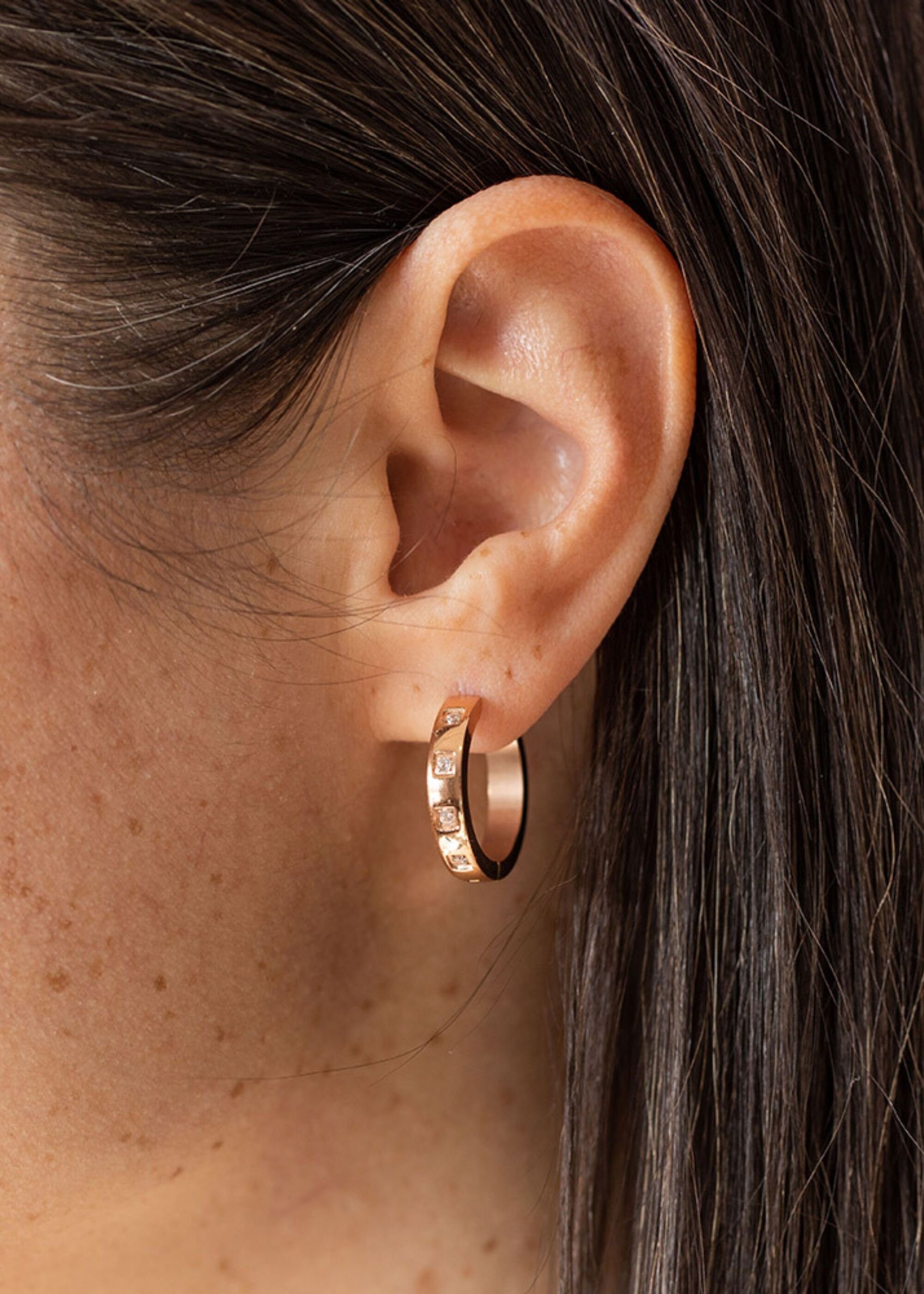 Purelei Life Ohrringe - Statement Creolen Mit Zirkonia In 18K Gold