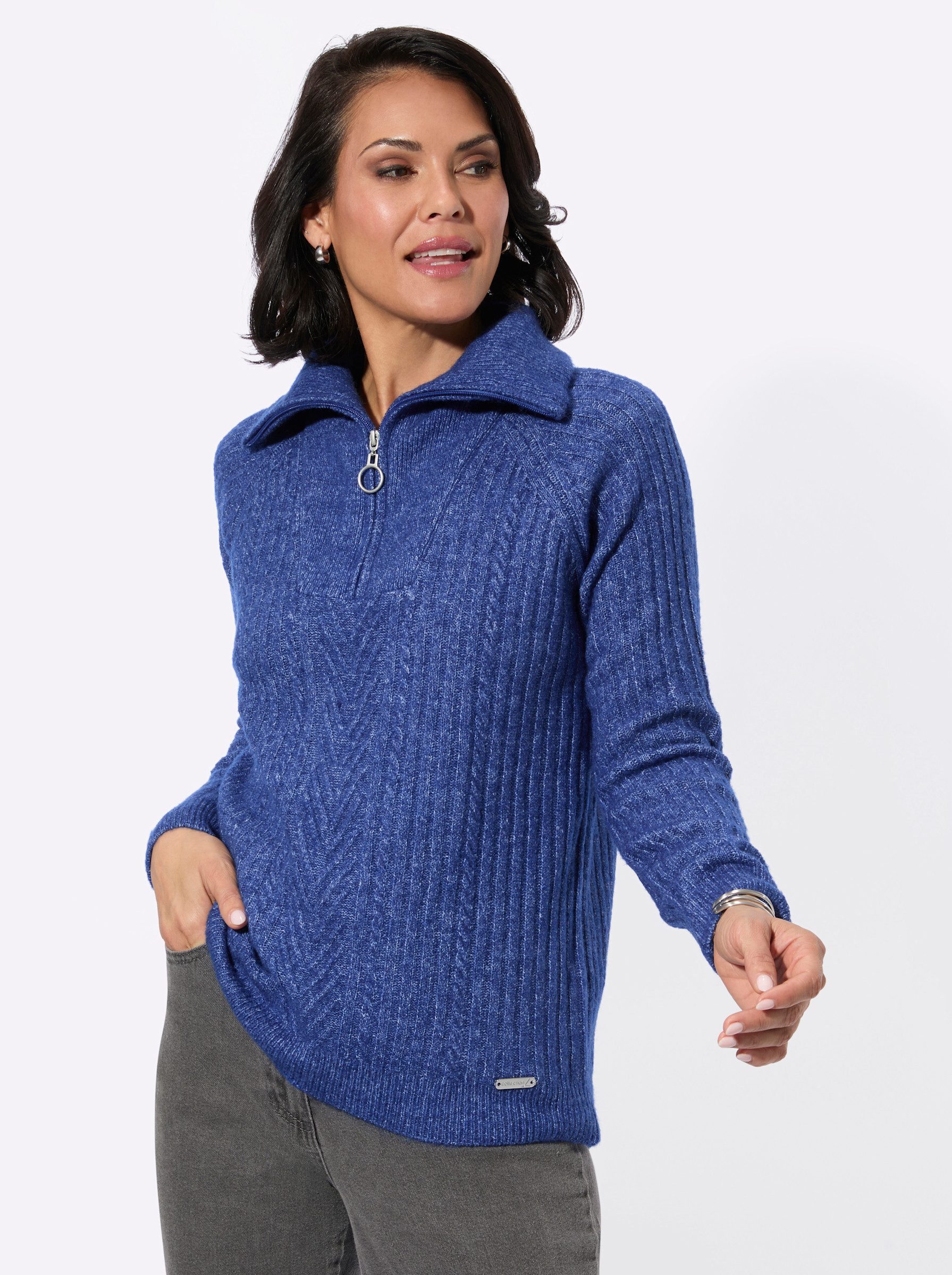 Witt Strickpullover Troyer Langarm Ripp