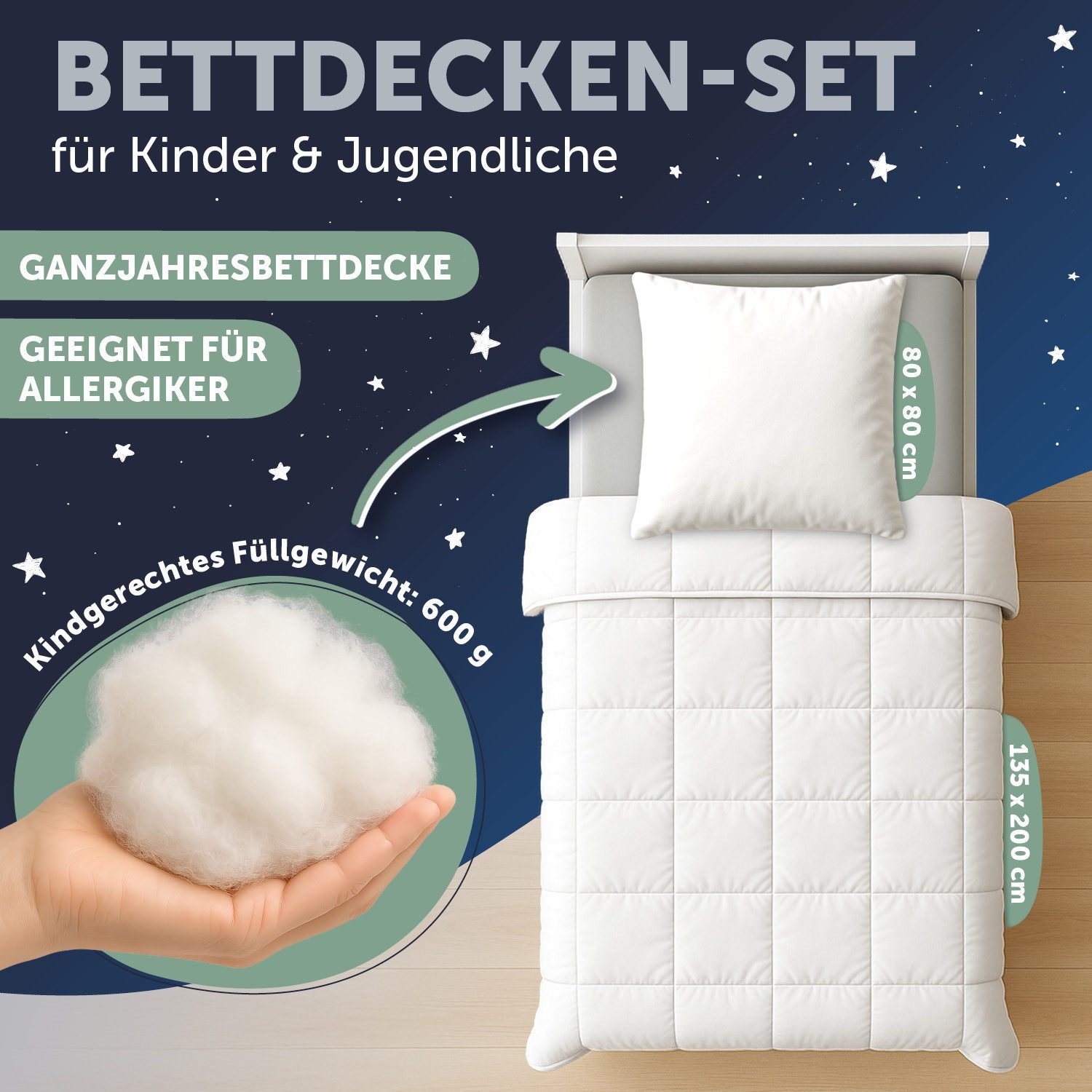 Laleni Babybettdecke Baby Bettdecke und Kissen Set - OEKO-TEX zertifiziert, günstig online kaufen