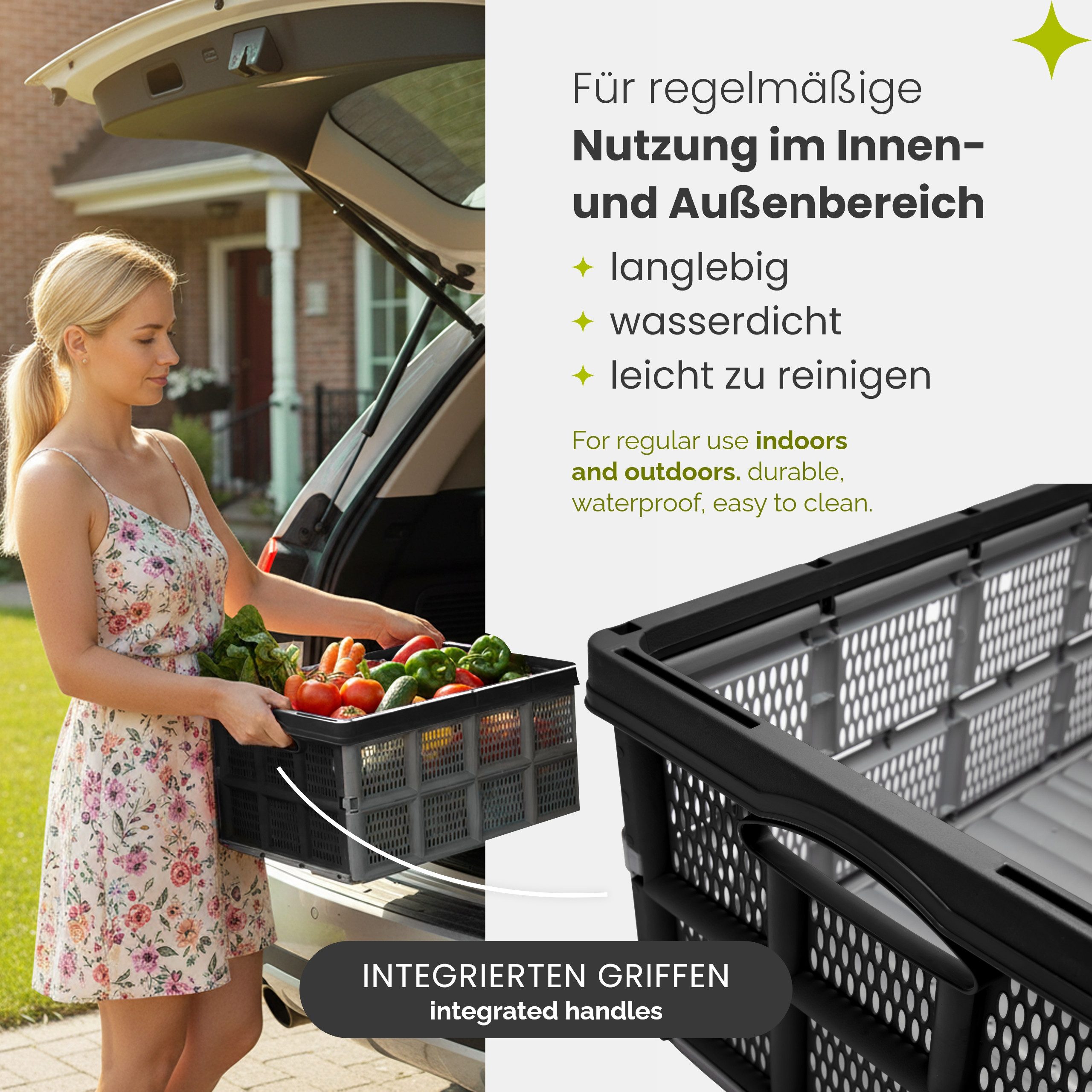 Garronda Faltbox faltbare Klappbox 51 x 34,5 x 22,5 cm aus Kunststoff HDPE GD-0188 (1 St) – Bild 3 von 5