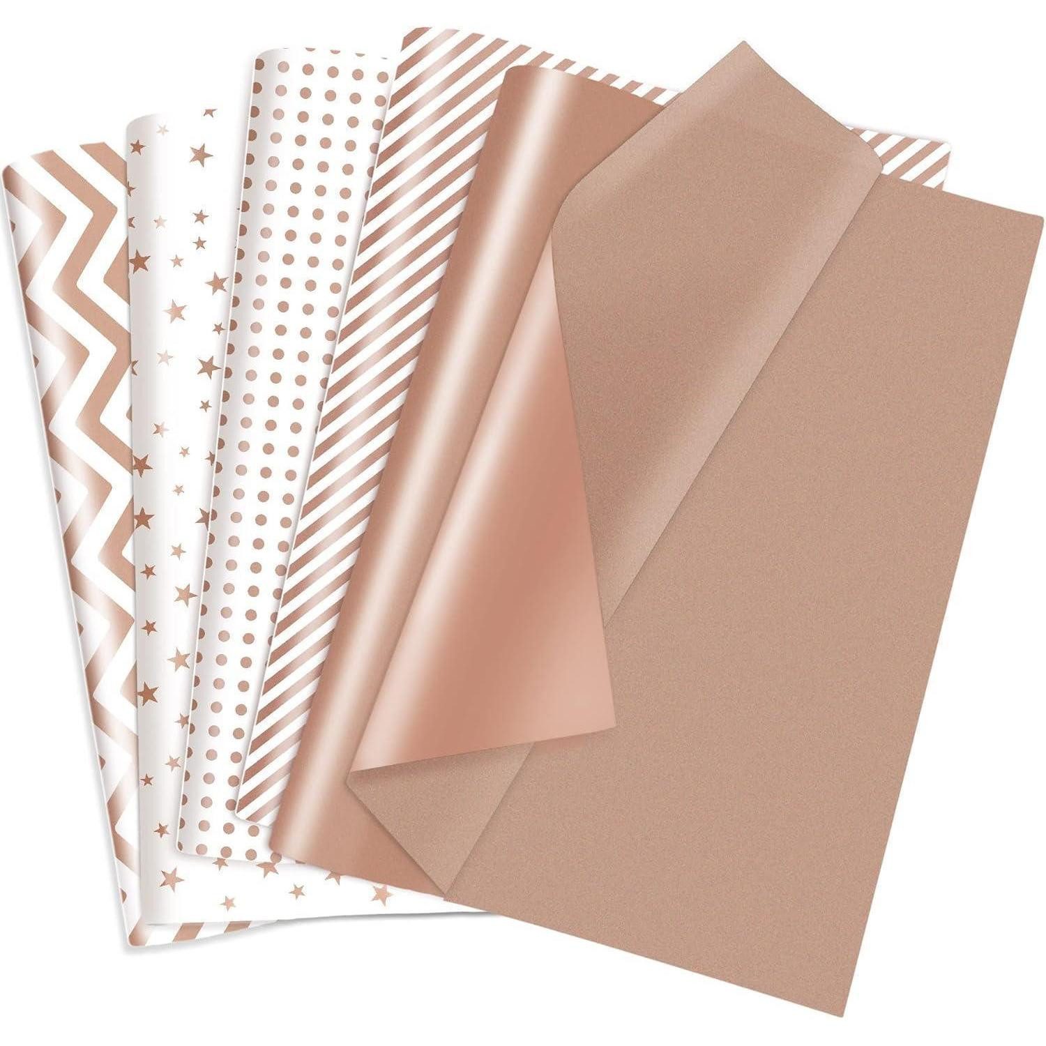 LuxusKollektion Seidenpapier Seidenpapier 50 Blatt Rosegold Glitzer Geschenkpapier 50x70cm
