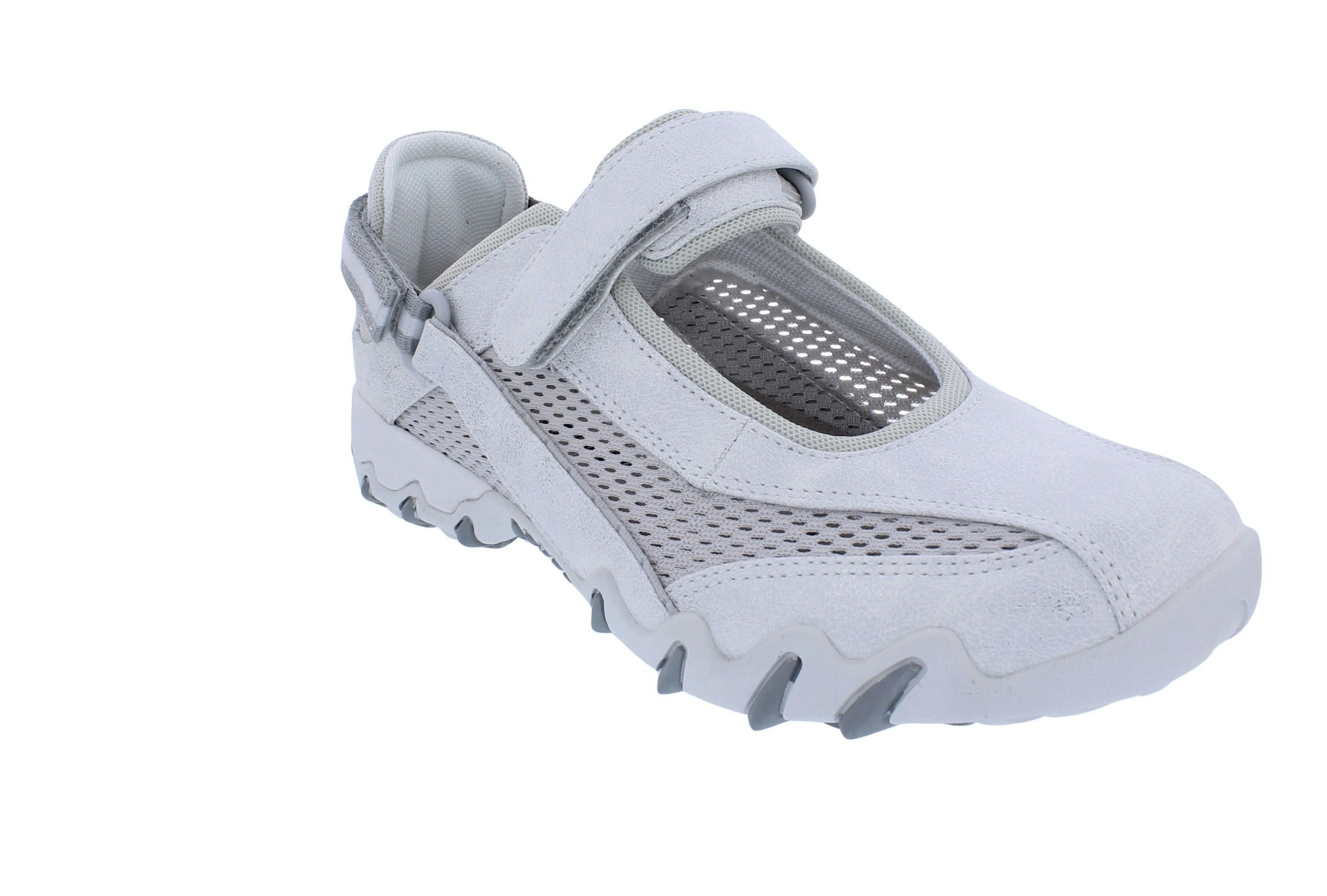 Allrounder by Mephisto Allrounder Sneaker Niro 68/61, Metallic-Leder mit offenem Mesh, Weiß, Klettschuh