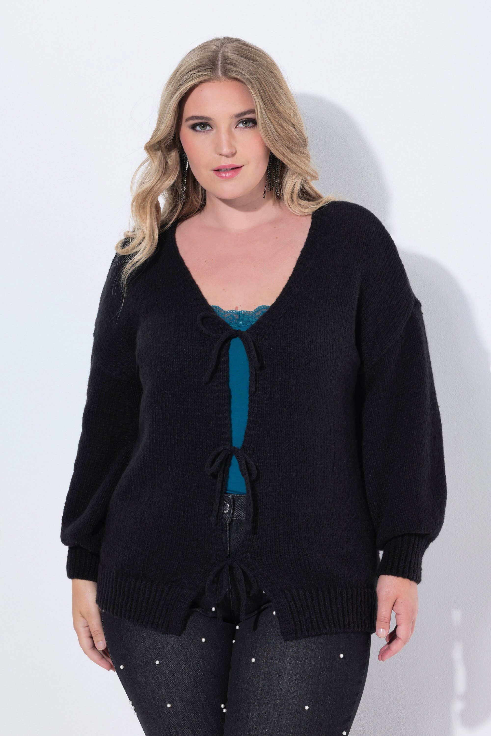 MIAMODA Strickjacke Strickjacke Loose Fit Schleifenverschluss günstig online kaufen