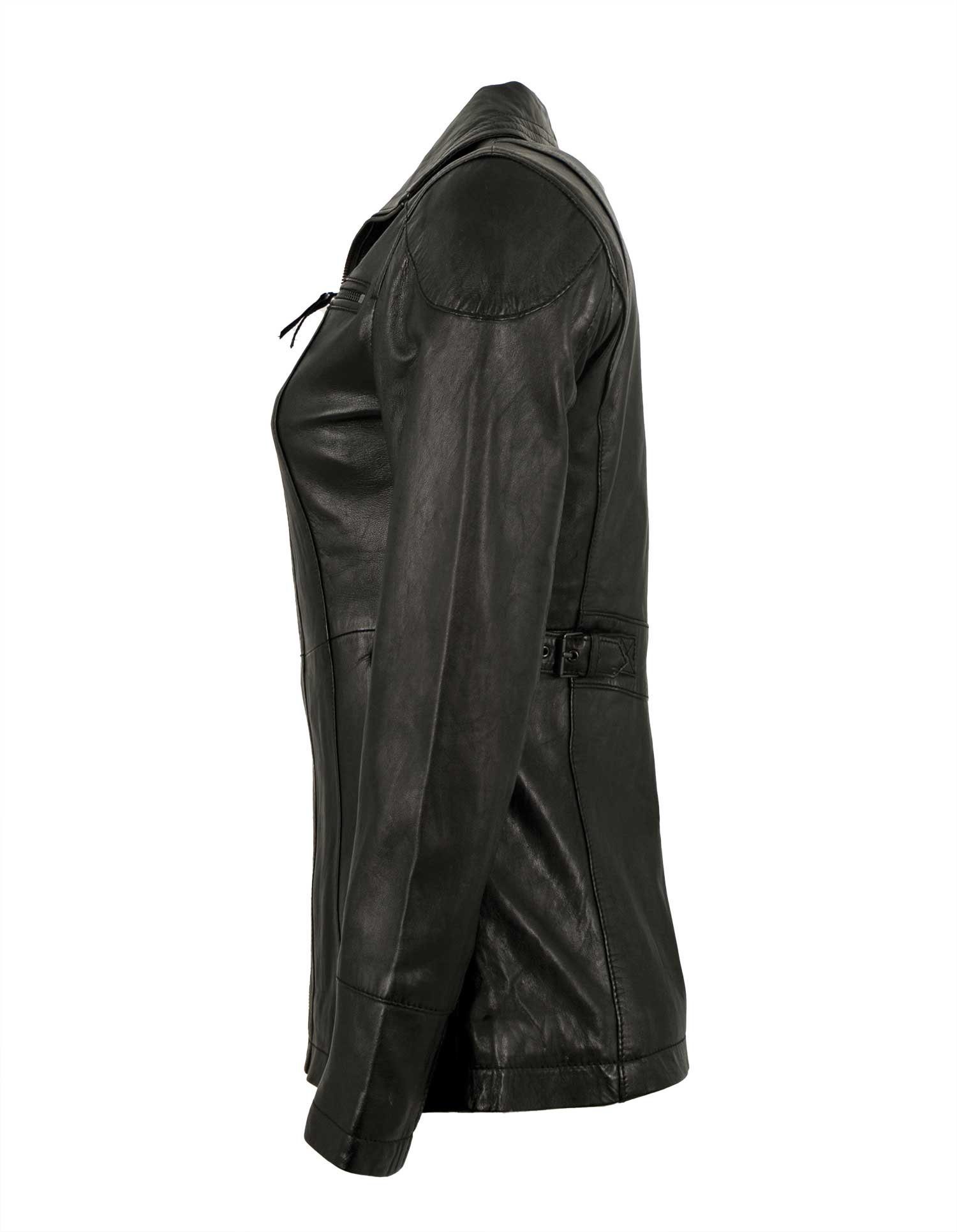 7eleven Lederjacke Olivia 7eleven - Damen Lederjacke Lammnappa schwarz günstig online kaufen