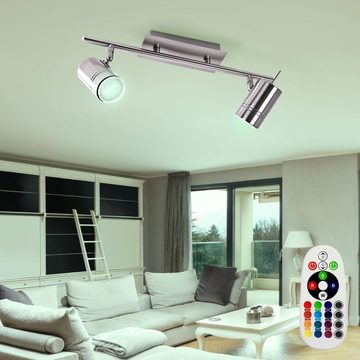 etc-shop LED Wandleuchte, Leuchtmittel inklusive, Warmweiß, Farbwechsel, Decken Leuchte Wand Spots beweglich Fernbedienung Dimmer