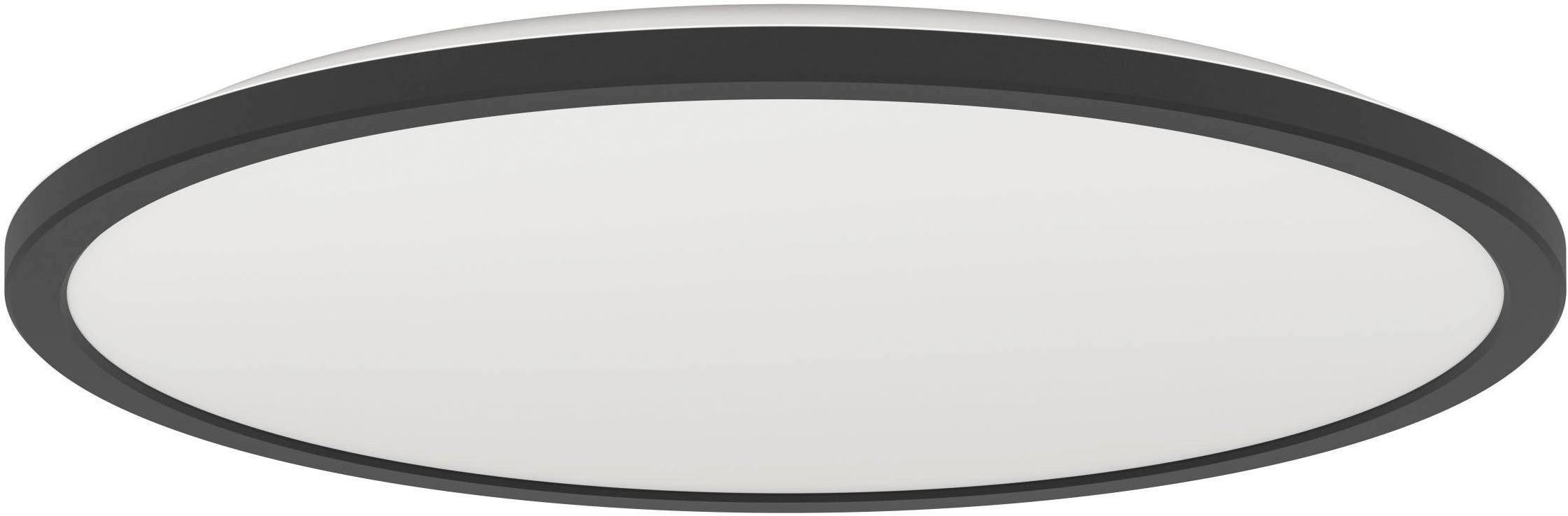 EGLO Deckenleuchte Rovito-Z Deckenlampe, ZigBee 3.0, Kunststoff, Badezimmerlampe, IP44, Bluetooth, Dimmfunktion, Farbwechsel, RGB, mehrere Helligkeitsstufen, LED fest integriert, Kaltweiß, RGB, Wand-/Deckenleuchte - H3,2 x Ø50 cm - schwarz - 16,8W inkl.