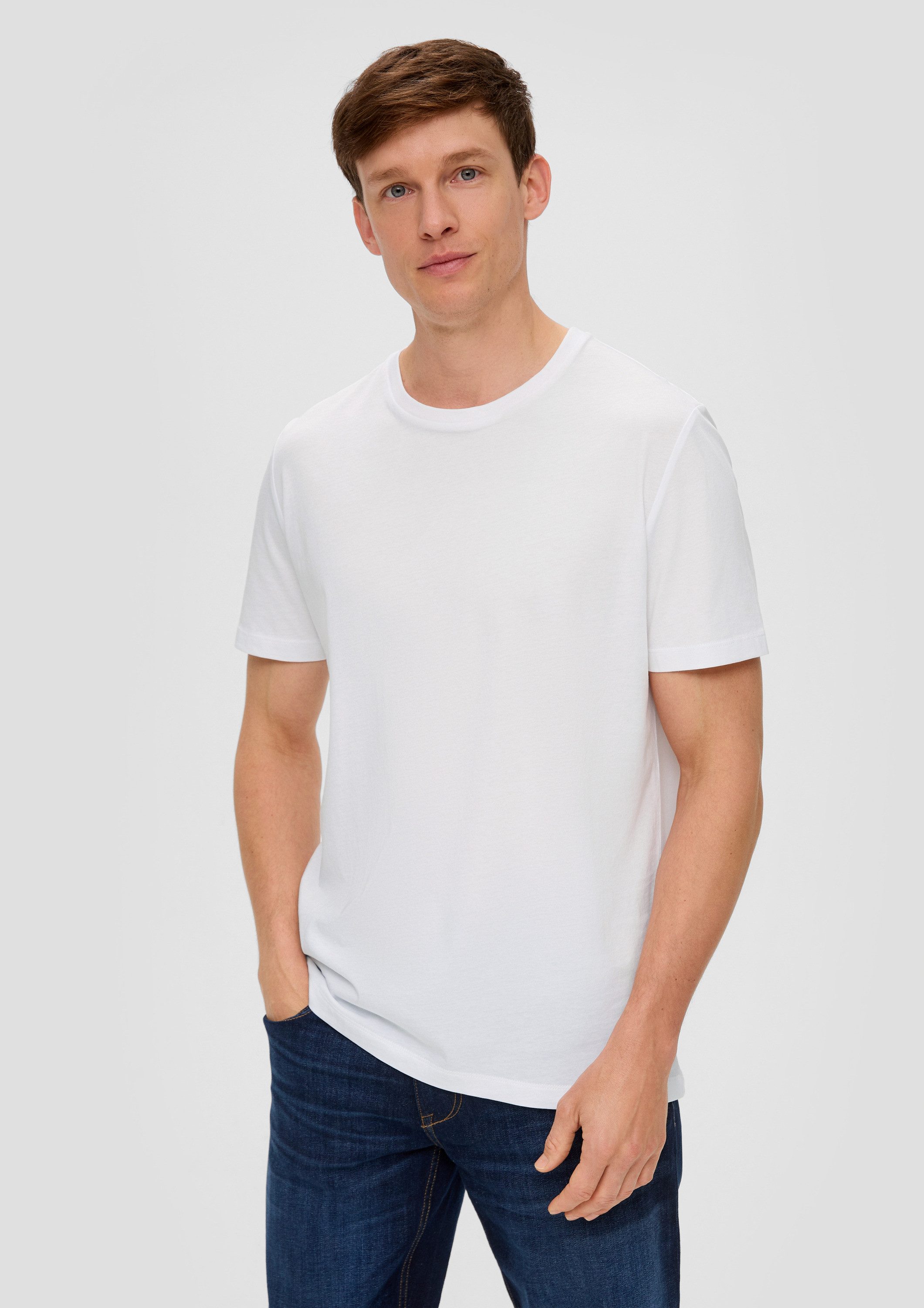 s.Oliver Kurzarmshirt T-Shirt Basic-T-Shirt aus Baumwolle günstig online kaufen