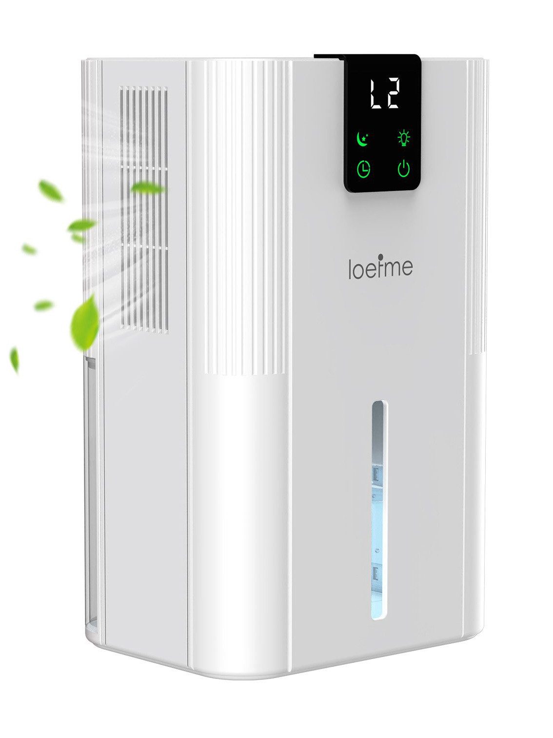 loefme Luftentfeuchter Luftentfeuchter Elektrisch Raumentfeuchter Entfeuchter, für 30 m³ Räume, Entfeuchtung 0,65 l/Tag, Tank 2,80 l, Leise Schlafzimmer Badezimmer 7 Farbige Licht Gegen Feuchtigkeit