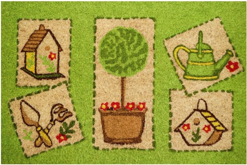 Fußmatte »Kokosmatte Motiv Garten grün 40x60 cm ...